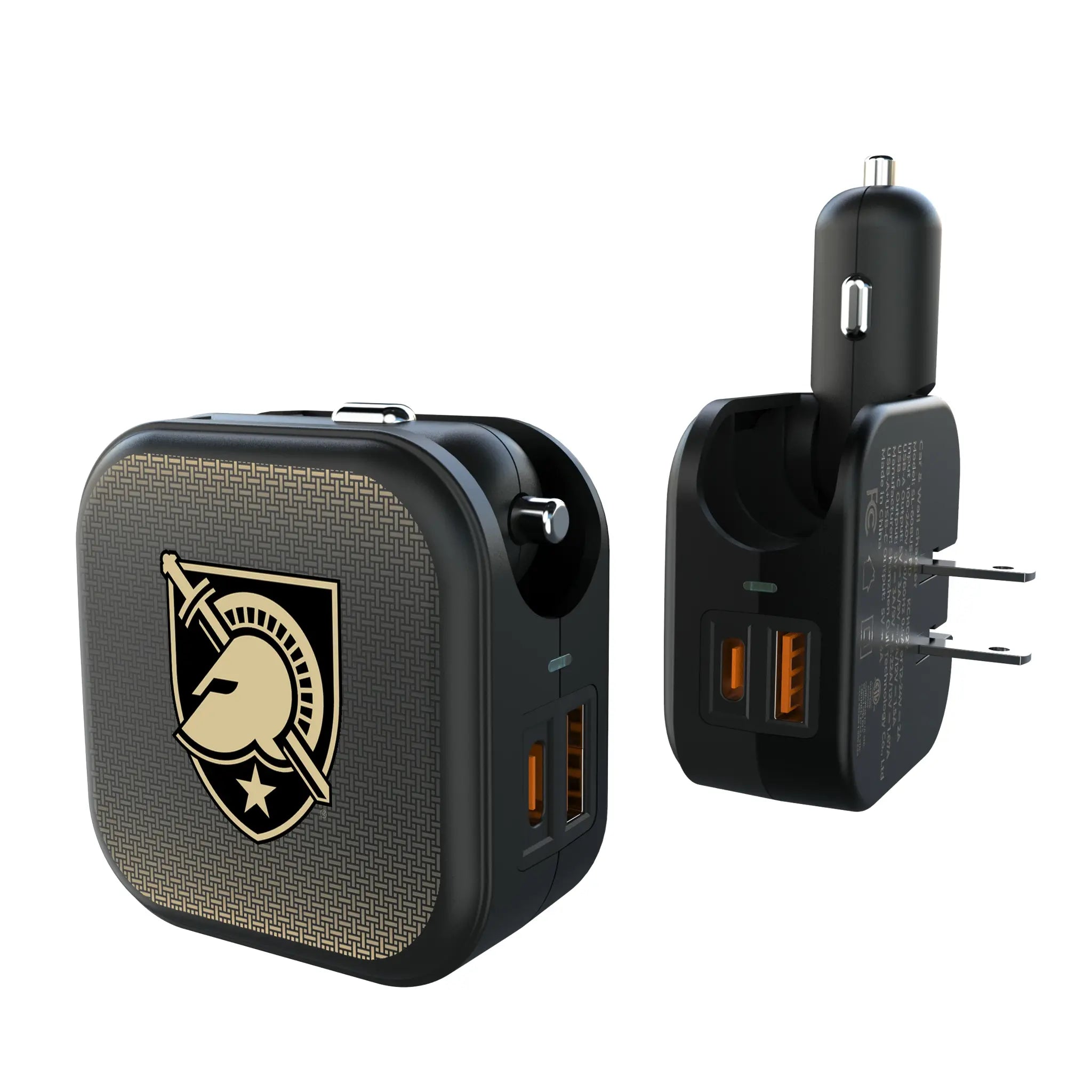 United States Military Academy Black Knights Linen 2 in 1 USB A/C Charger