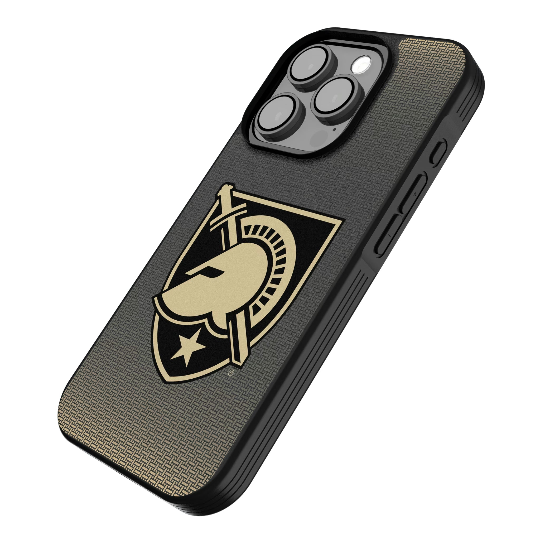 United States Military Academy Black Knights Linen iPhone Bump Phone Case for Apple iPhone - Isometric View