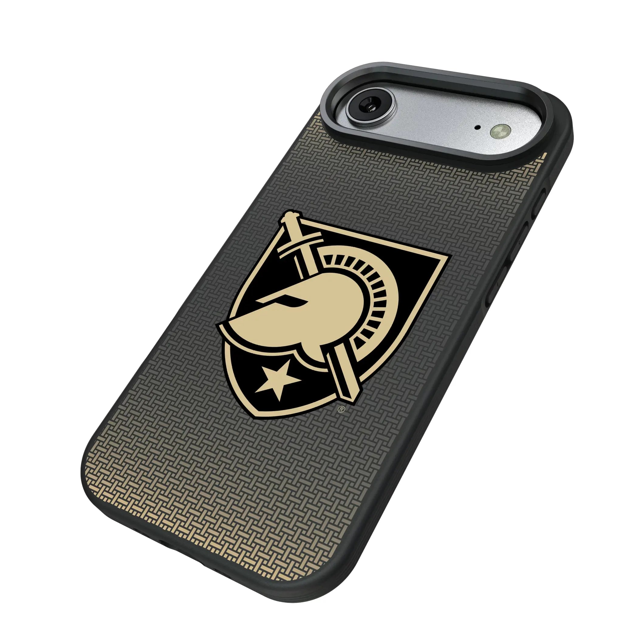 United States Military Academy Black Knights Linen iPhone Bump Phone Case for Apple iPhone - Isometric View#Device_iPhone Air