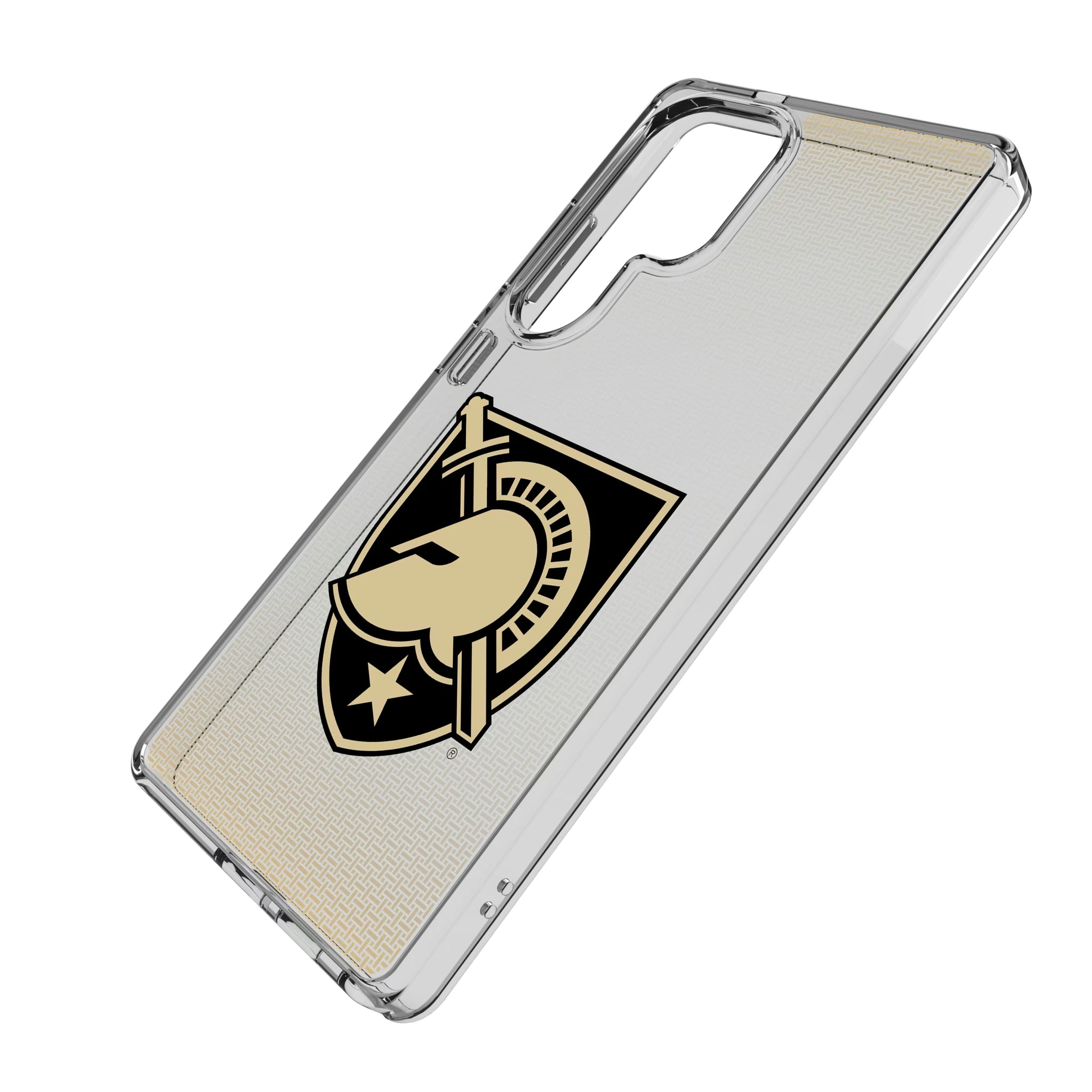 United States Military Academy Black Knights Linen Galaxy Clear Phone Case for Samsung Galaxy - Isometric View