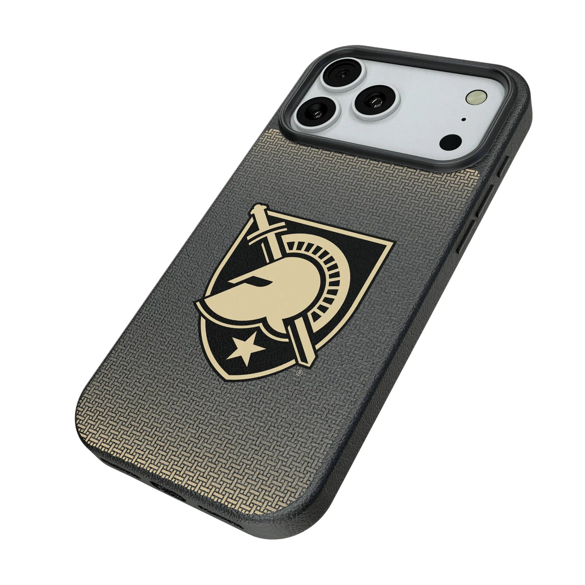 United States Military Academy Black Knights Linen iPhone MagSafe Compatible Phone Case for Apple iPhone - Isometric View#Device_iPhone 18 Pro Max