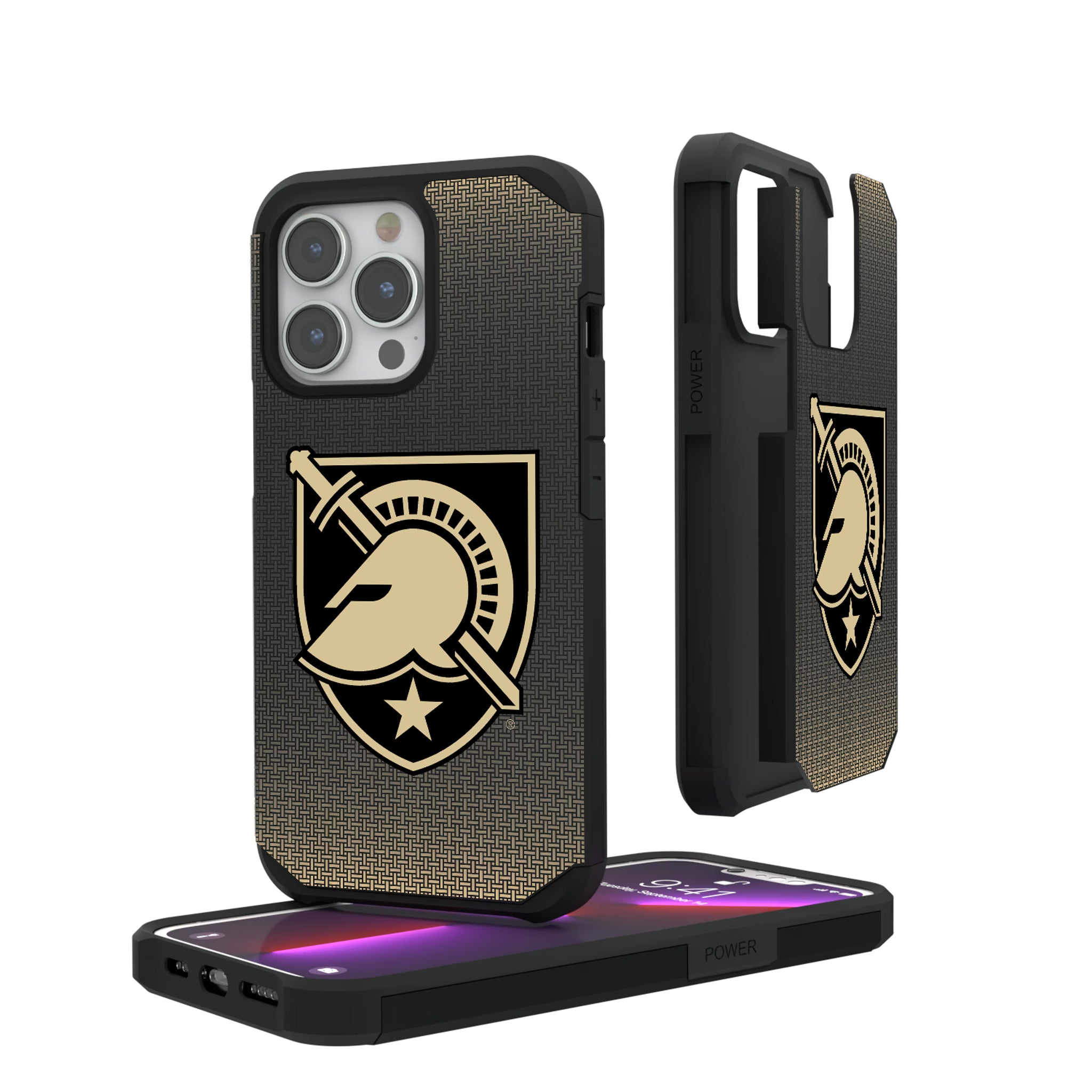 United States Military Academy Black Knights Linen iPhone Rugged Phone Case for Apple iPhone#Device_iPhone 13 Pro