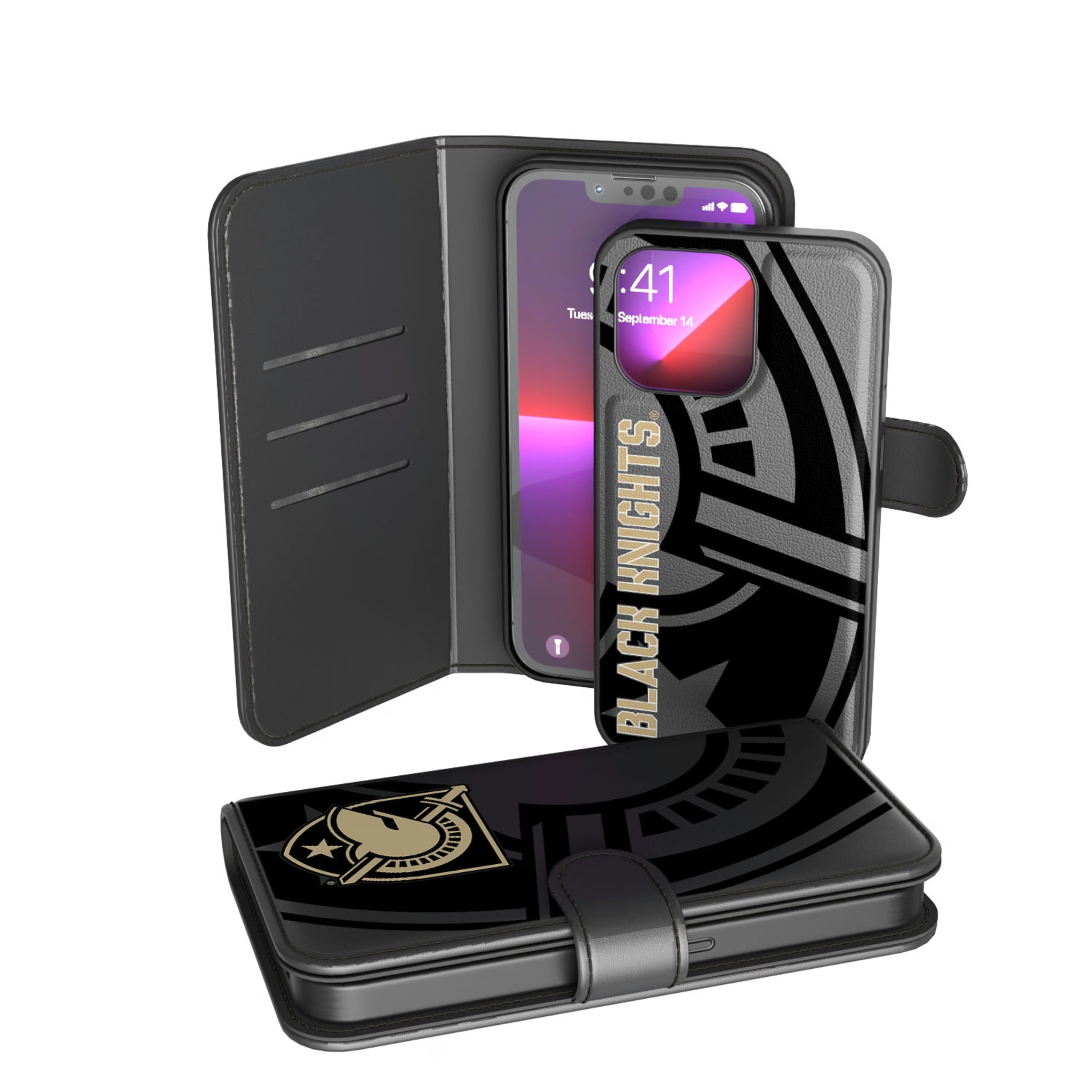 United States Military Academy Black Knights Monocolor Tilt iPhone Wallet Phone Case for Apple iPhone