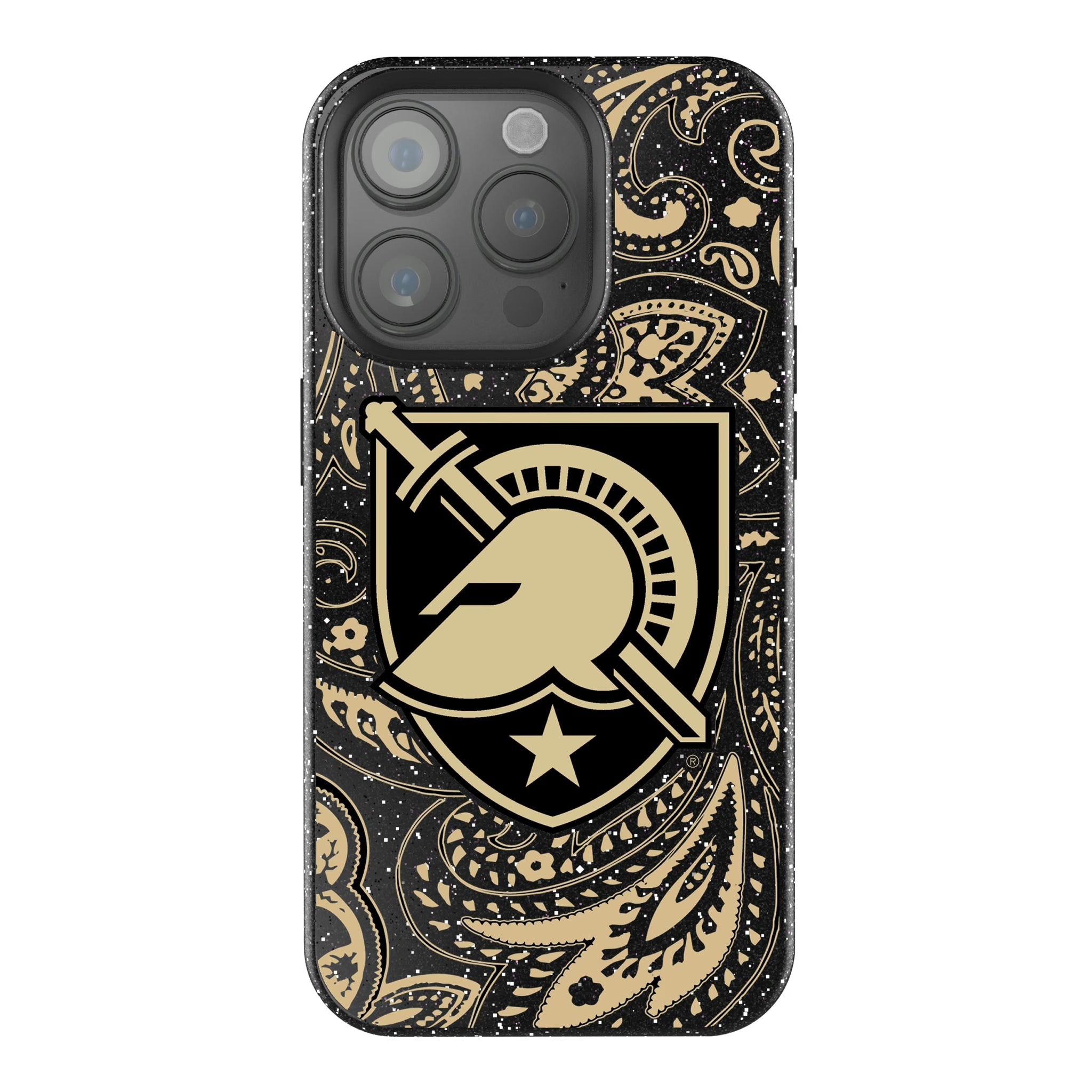 United States Military Academy Black Knights Paisley iPhone Bling Phone Case for Apple iPhone