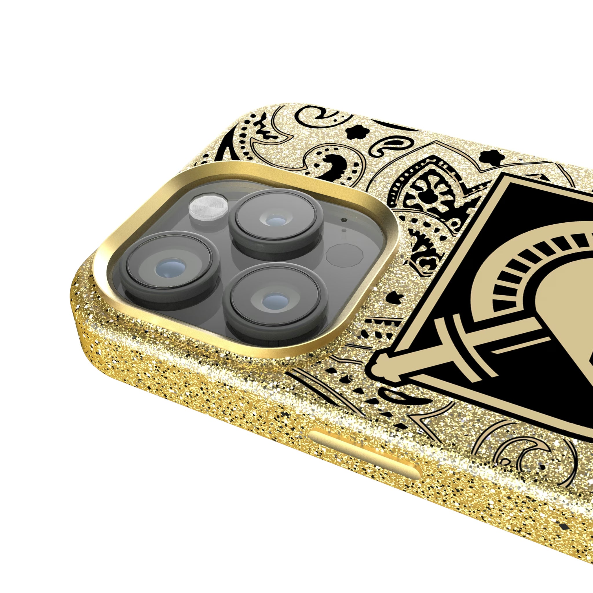 United States Military Academy Black Knights Paisley iPhone Bling Phone Case for Apple iPhone - Detail