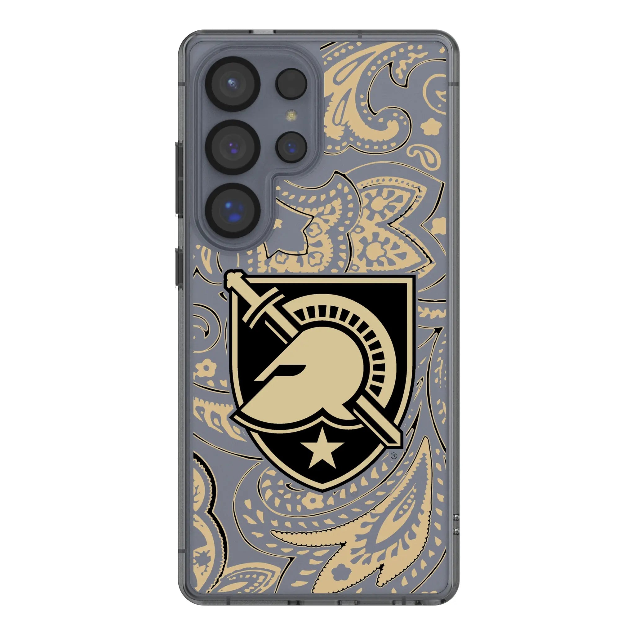 United States Military Academy Black Knights Paisley Galaxy Clear Phone Case for Samsung Galaxy#Device_Galaxy S25 Ultra