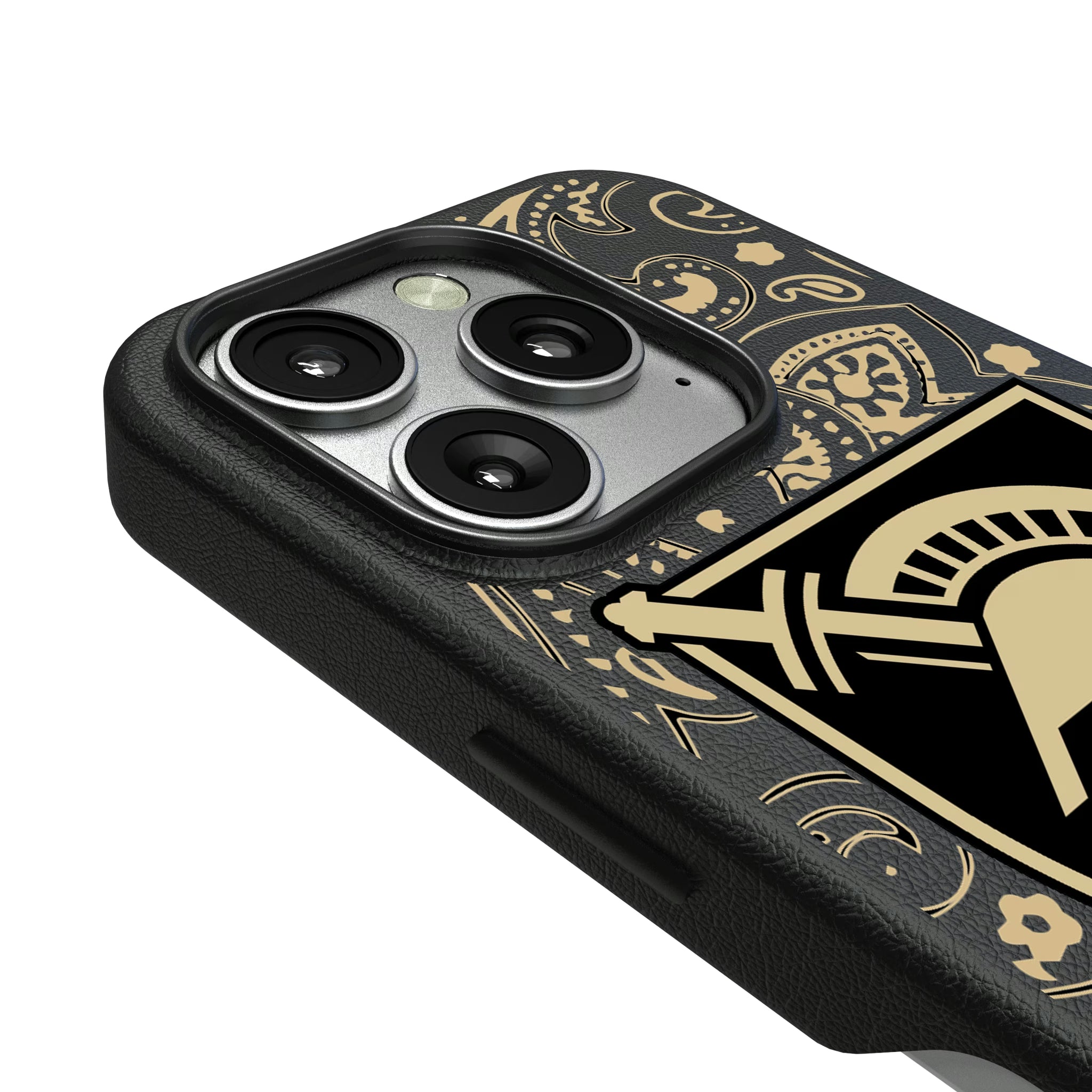 United States Military Academy Black Knights Paisley iPhone MagSafe Compatible Phone Case for Apple iPhone - Detail