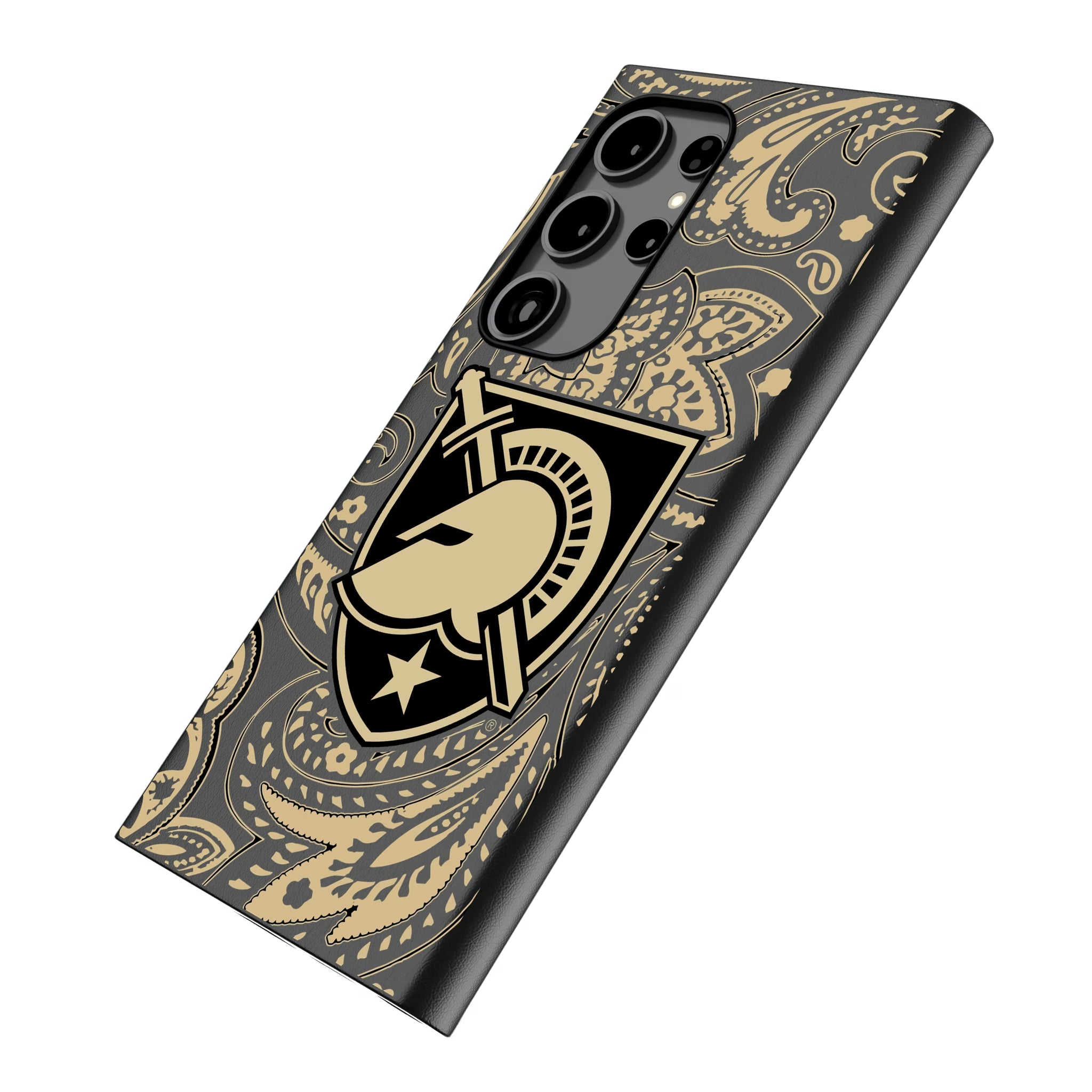 United States Military Academy Black Knights Paisley Galaxy MagSafe Compatible Phone Case for Samsung Galaxy - Isometric View