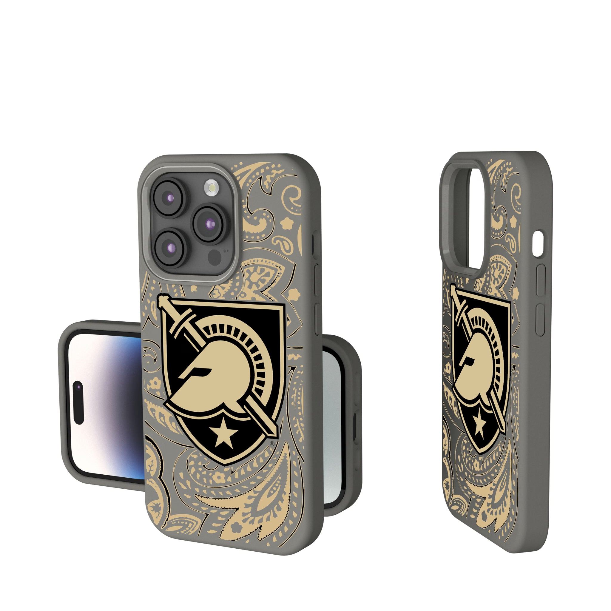United States Military Academy Black Knights Paisley iPhone Soft Touch Phone Case for Apple iPhone
