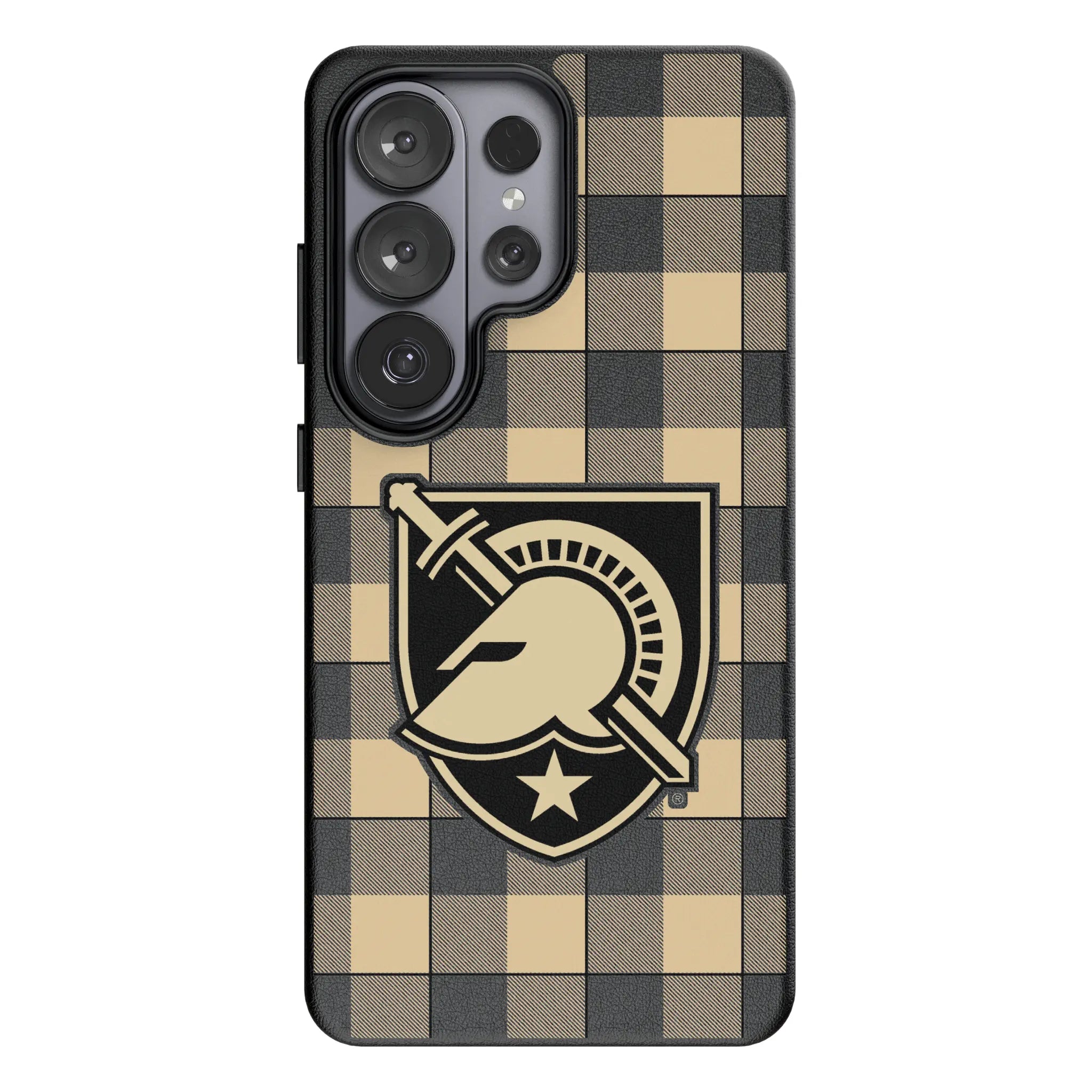 United States Military Academy Black Knights Plaid Galaxy MagSafe Compatible Phone Case for Samsung Galaxy#Device_Galaxy S26 Ultra