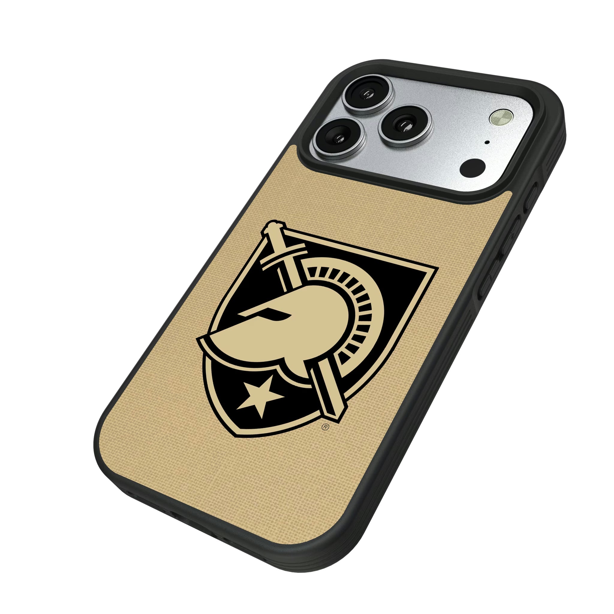United States Military Academy Black Knights Solid iPhone Bump Phone Case for Apple iPhone - Isometric View#Device_iPhone 17 Pro