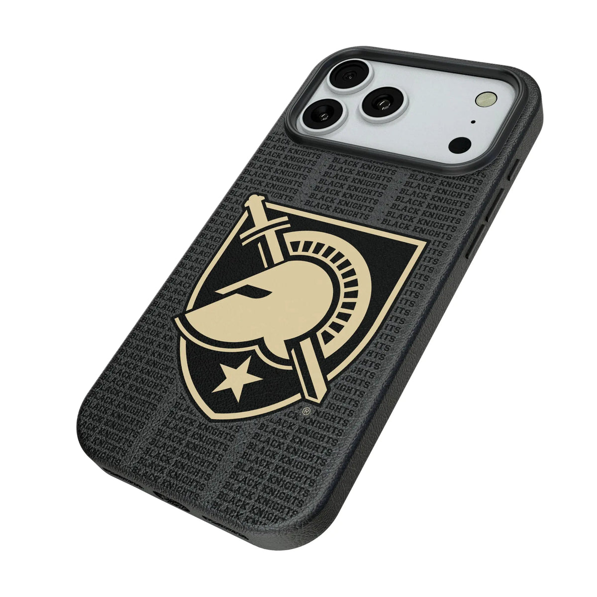 United States Military Academy Black Knights Text Backdrop iPhone MagSafe Compatible Phone Case for Apple iPhone - Isometric View#Device_iPhone 18 Pro Max