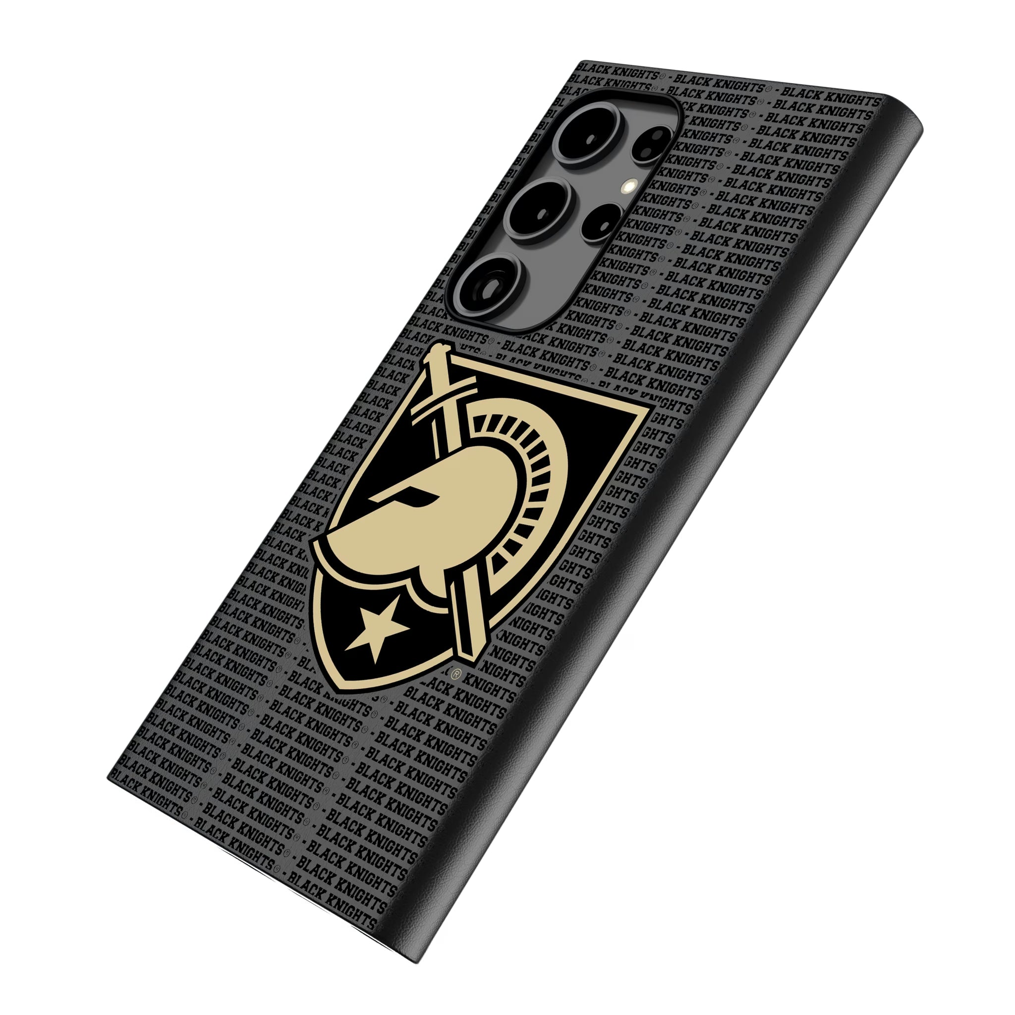 United States Military Academy Black Knights Text Backdrop Galaxy MagSafe Compatible Phone Case for Samsung Galaxy - Isometric View