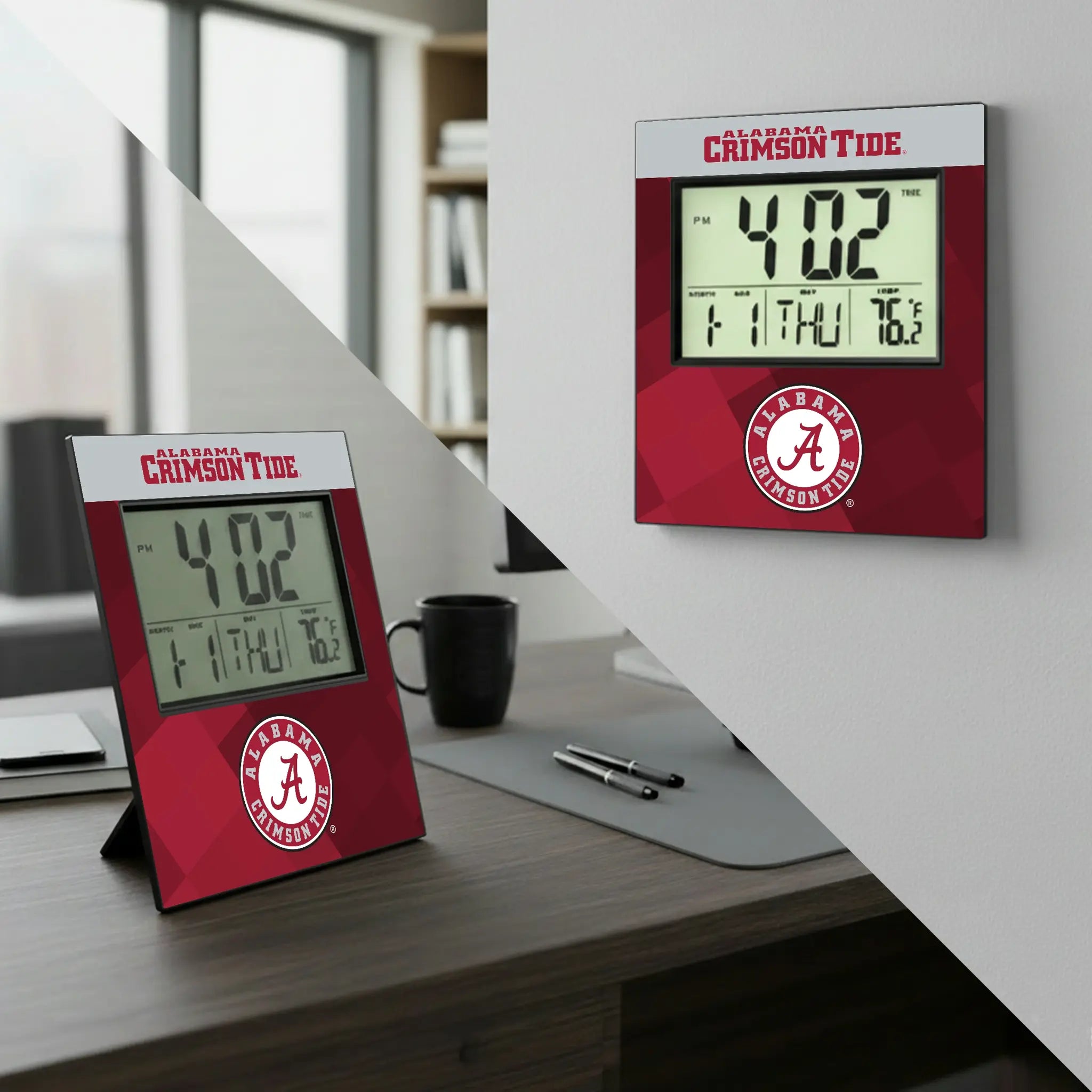 University of Alabama Crimson Tide Color Block Wall Clock - Lifestyle