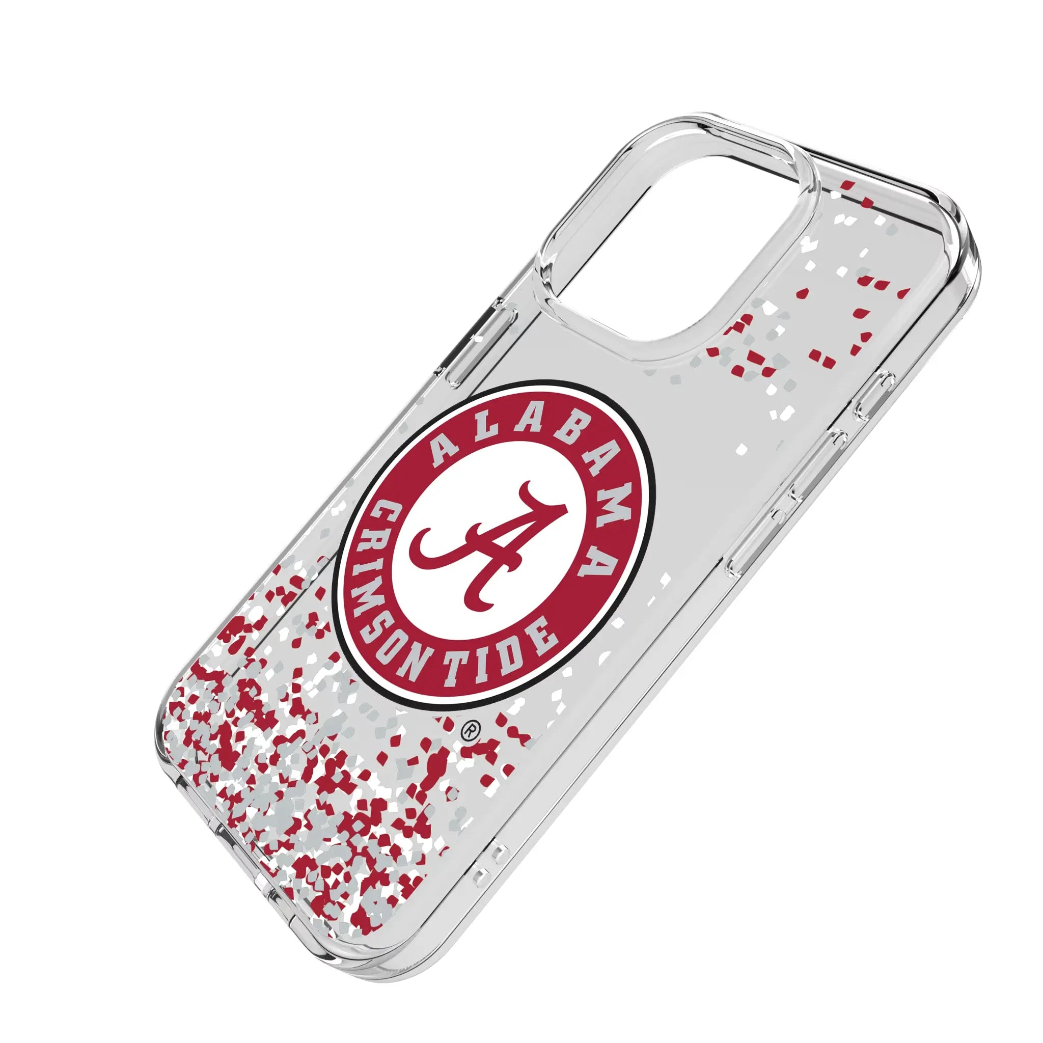University of Alabama Crimson Tide Confetti iPhone Clear Phone Case for Apple iPhone - Isometric View