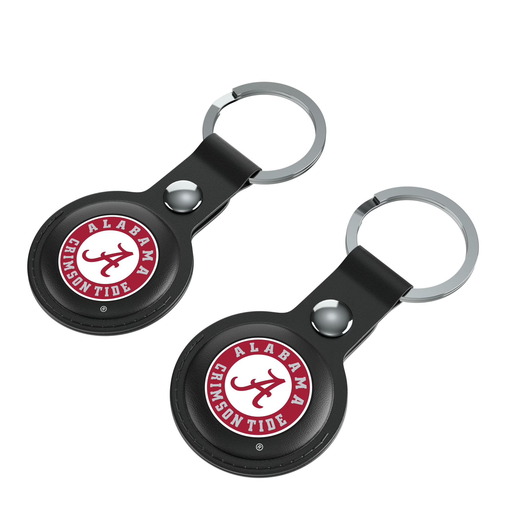 University of Alabama Crimson Tide Insignia AirTag Black Airtag Holder 2-Pack - Isometric View