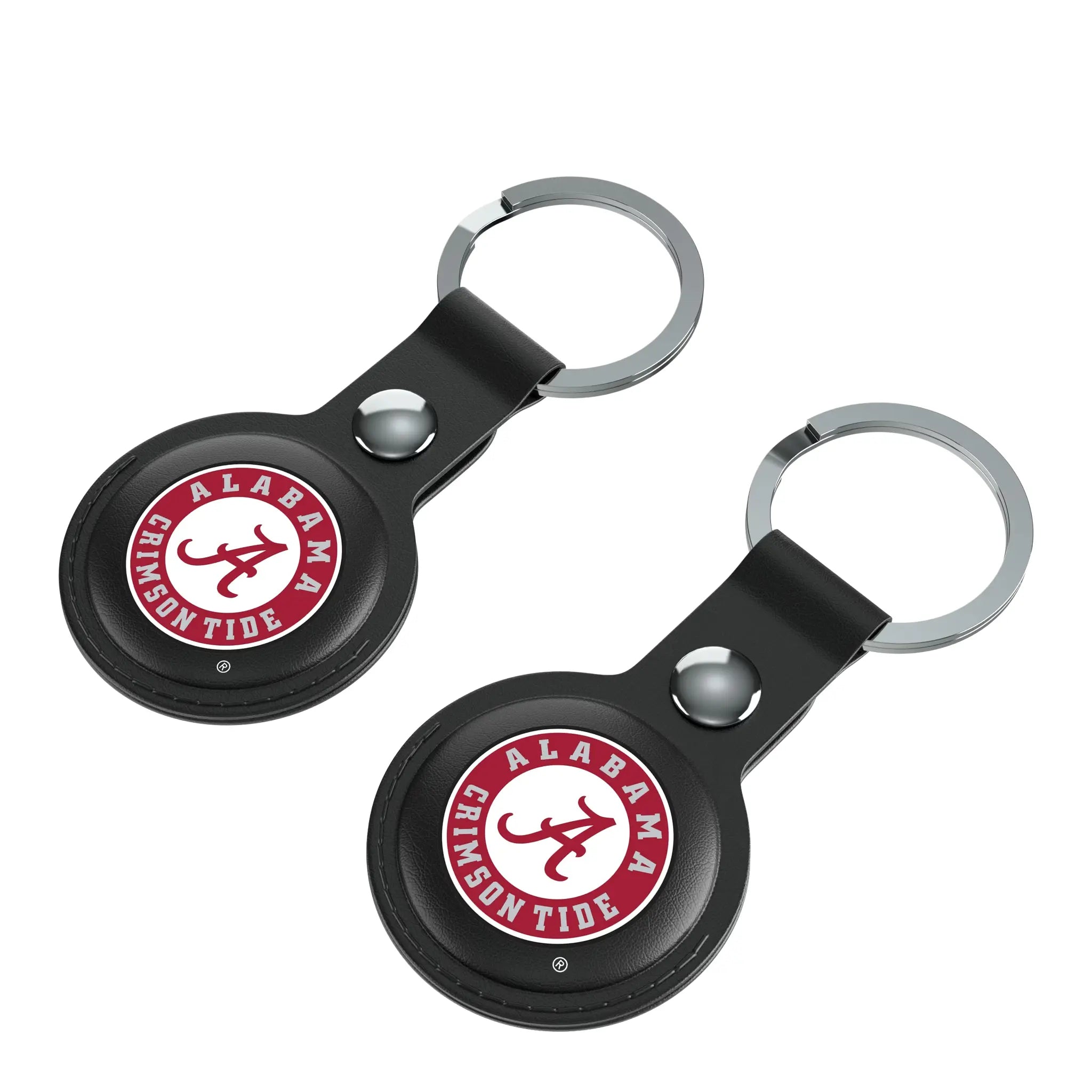 University of Alabama Crimson Tide Insignia AirTag Black Airtag Holder 2-Pack - Isometric View