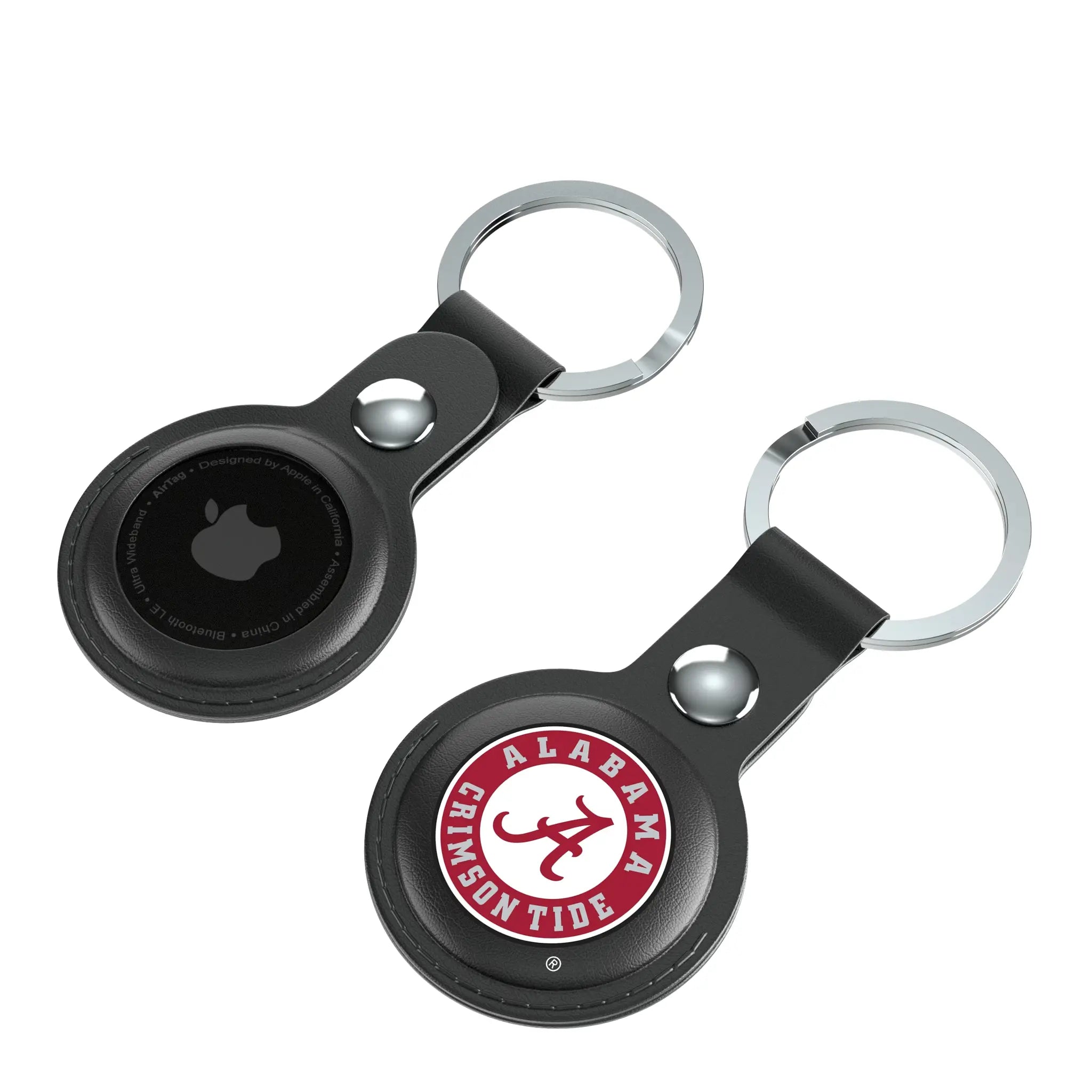 University of Alabama Crimson Tide Insignia AirTag Black Airtag Holder 2-Pack - Isometric View