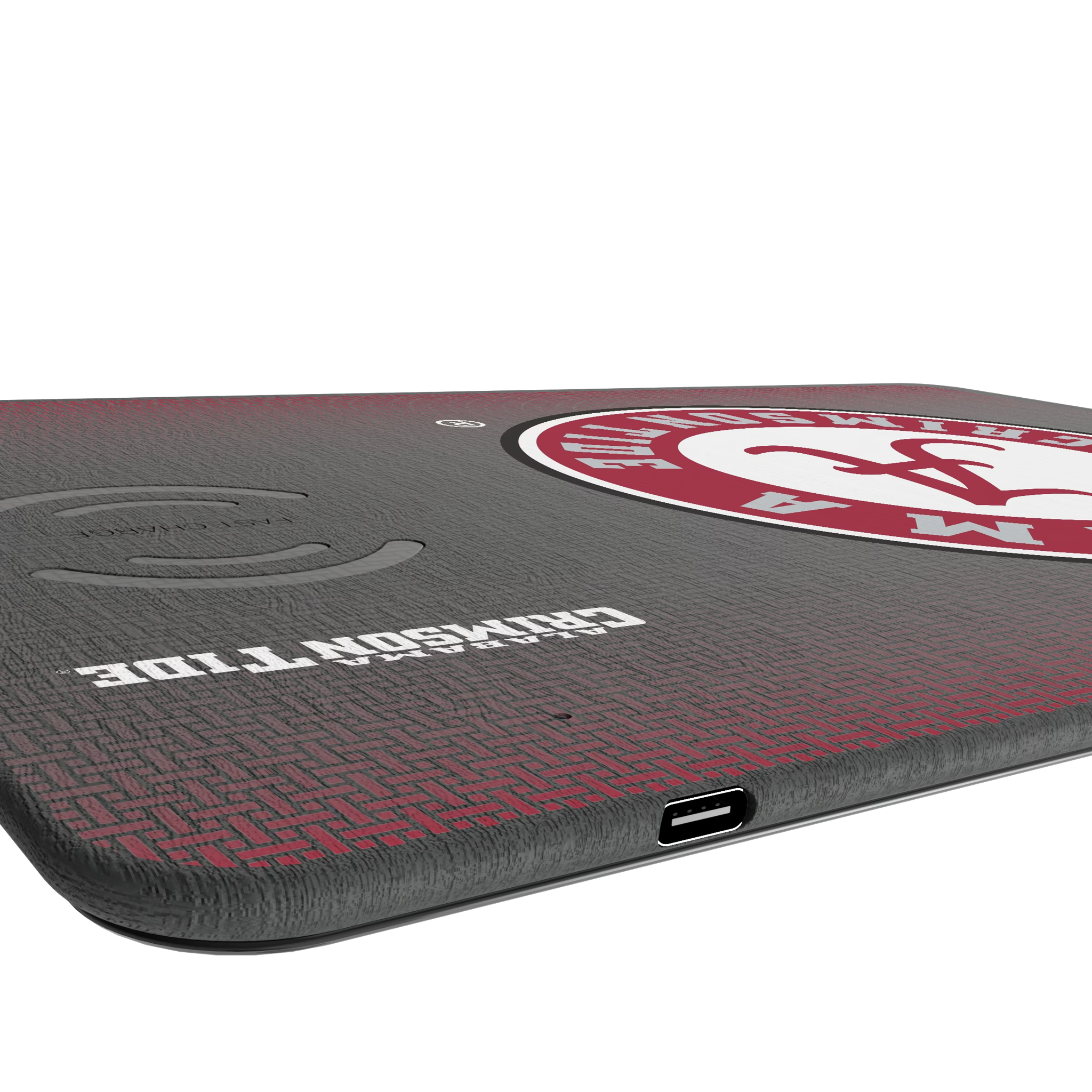 University of Alabama Crimson Tide Linen 15-Watt Wireless Charger and Mouse Pad