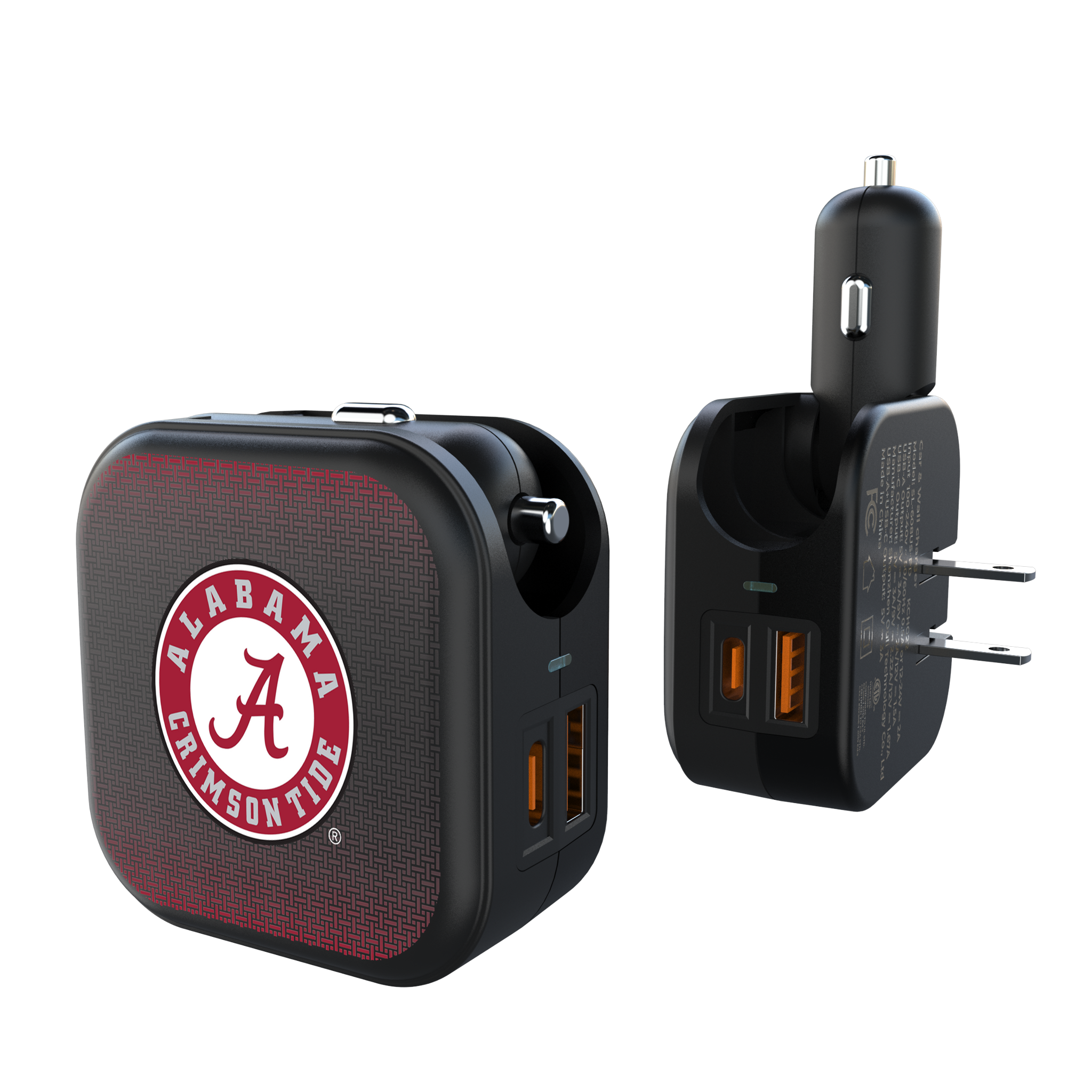 University of Alabama Crimson Tide Linen 2 in 1 USB A/C Charger