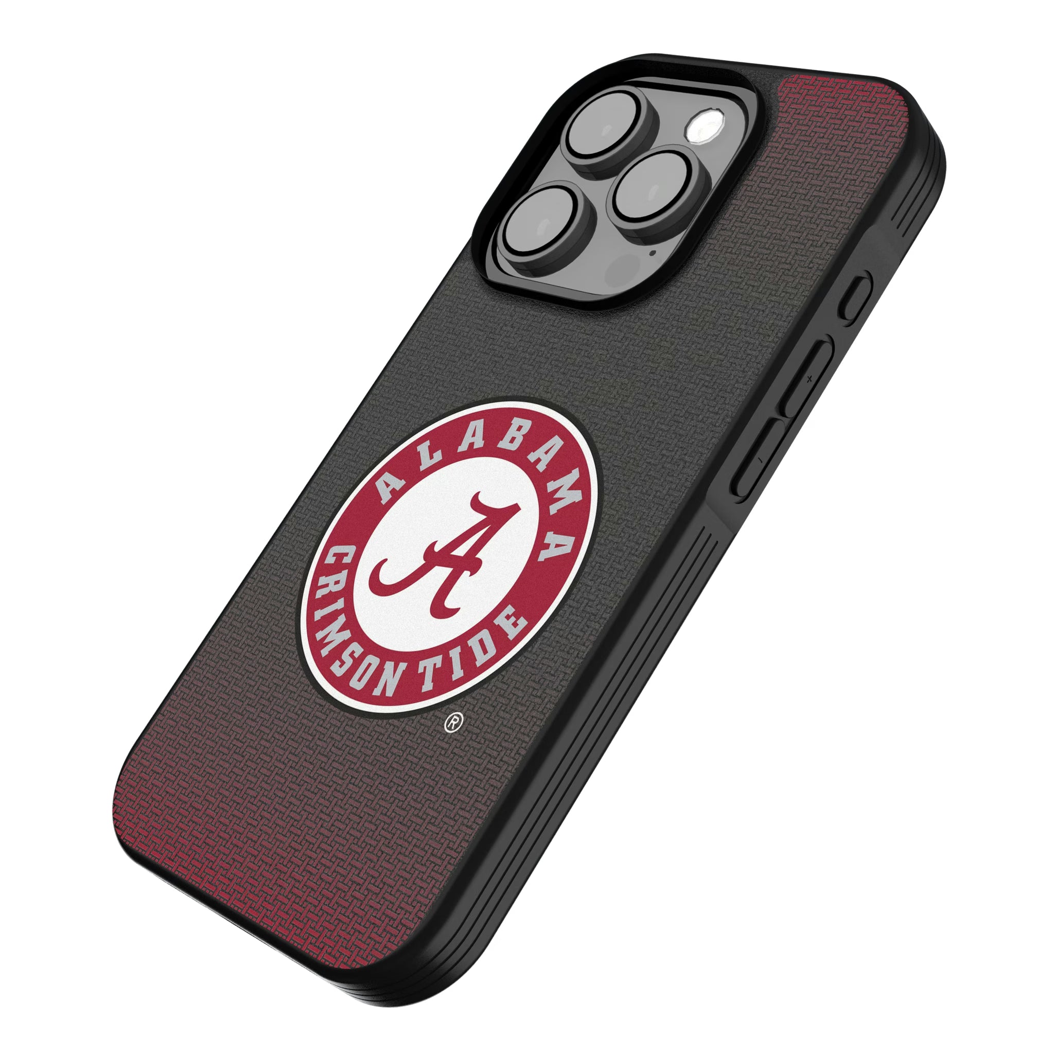 University of Alabama Crimson Tide Linen iPhone Bump Phone Case for Apple iPhone - Isometric View
