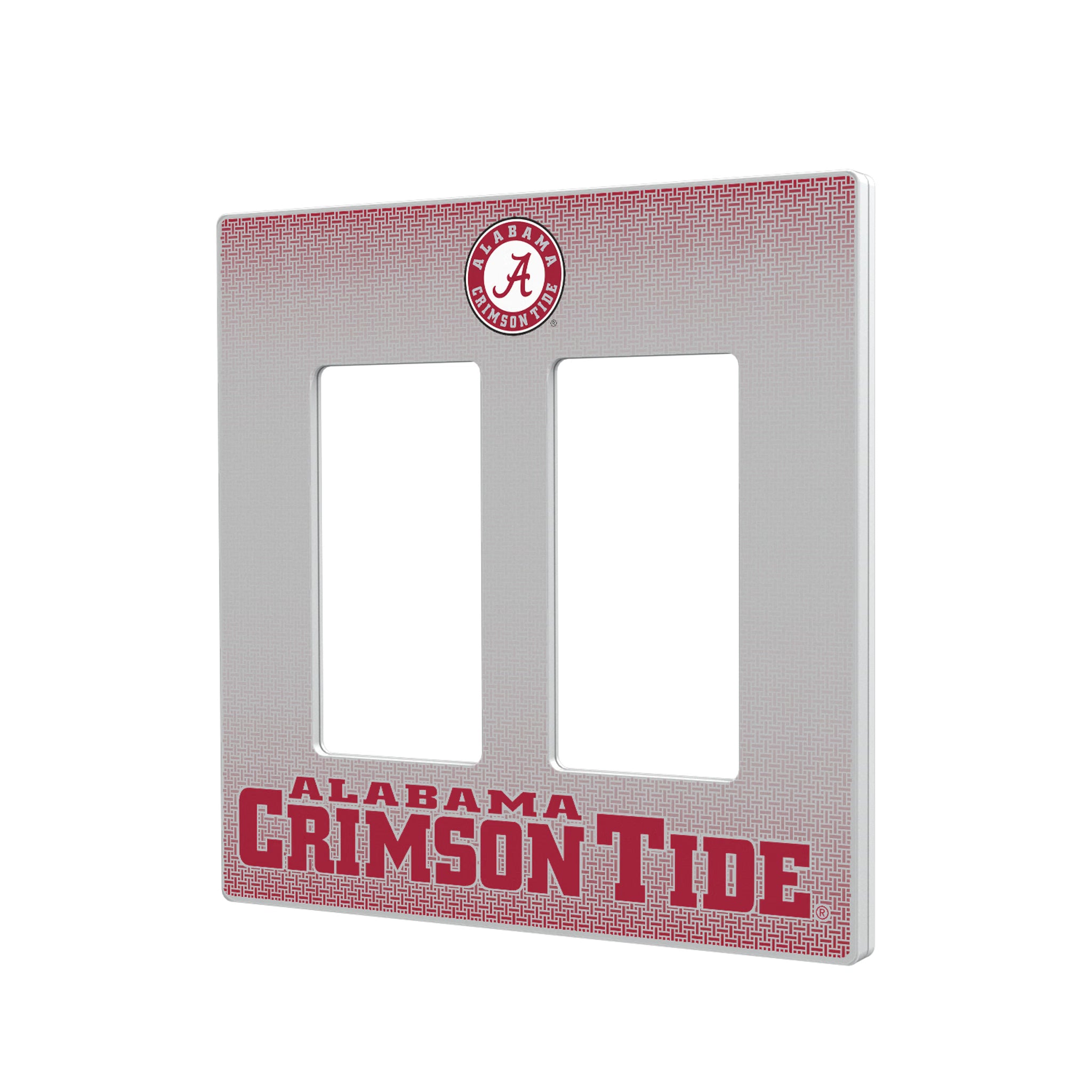 University of Alabama Crimson Tide Linen Hidden-Screw Light Switch Plate#Style_Double Rocker
