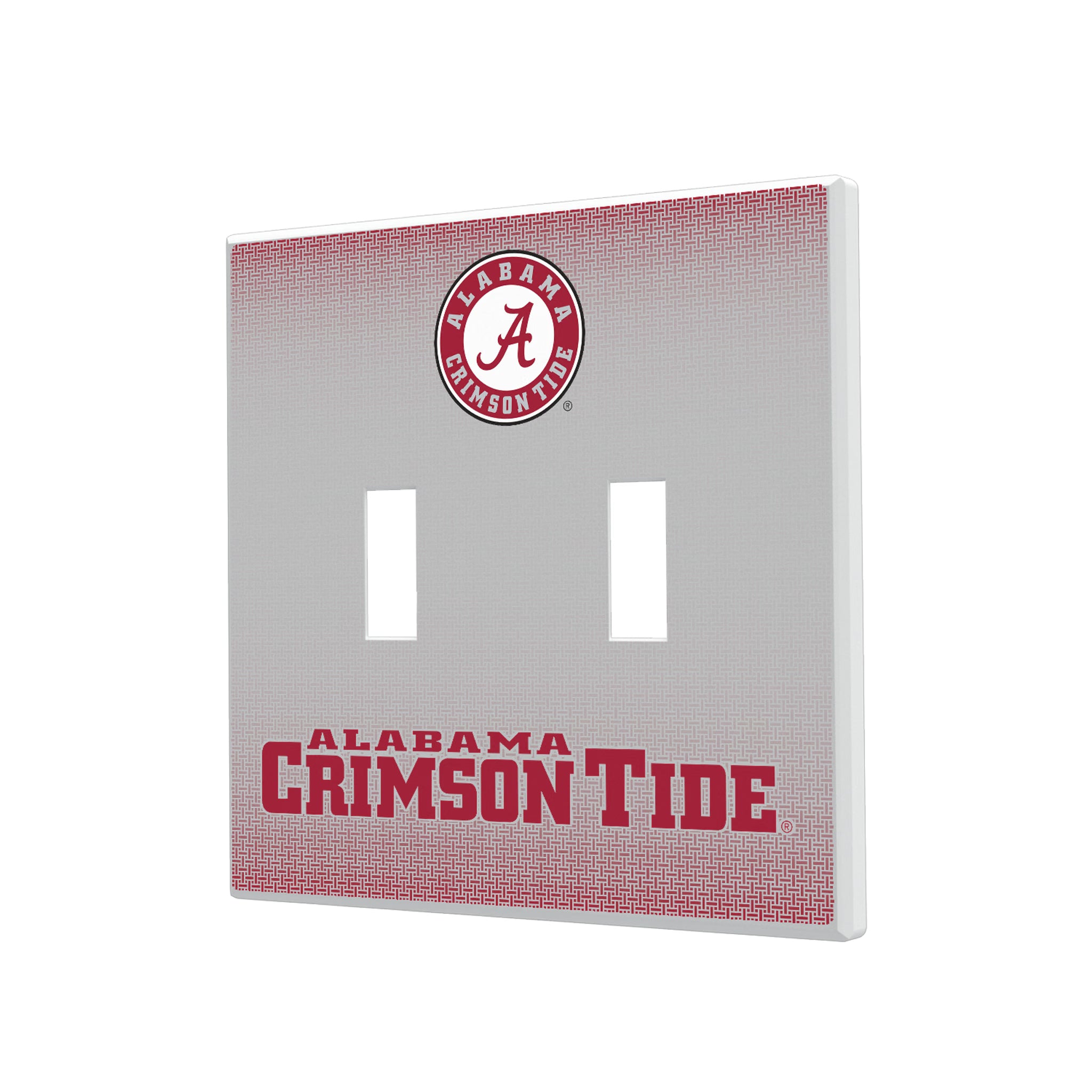 University of Alabama Crimson Tide Linen Hidden-Screw Light Switch Plate#Style_Double Toggle