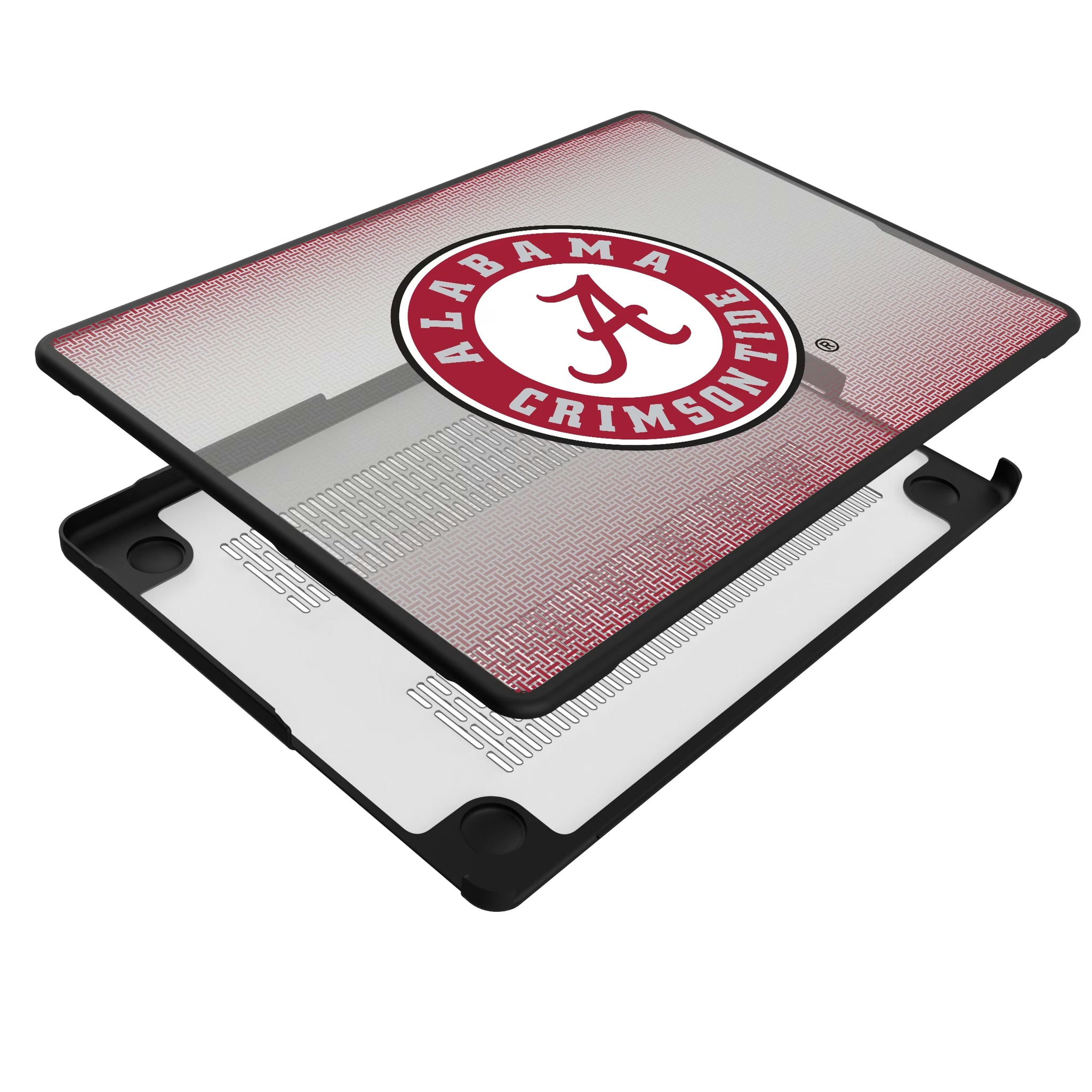 University of Alabama Crimson Tide Linen MacBook Laptop Case for Apple MacBook - Isometric View#Device_MacBook Pro (14-inch, 2021) / MacBook Pro (14-inch, 2023) / MacBook Pro (14-inch, 2024)