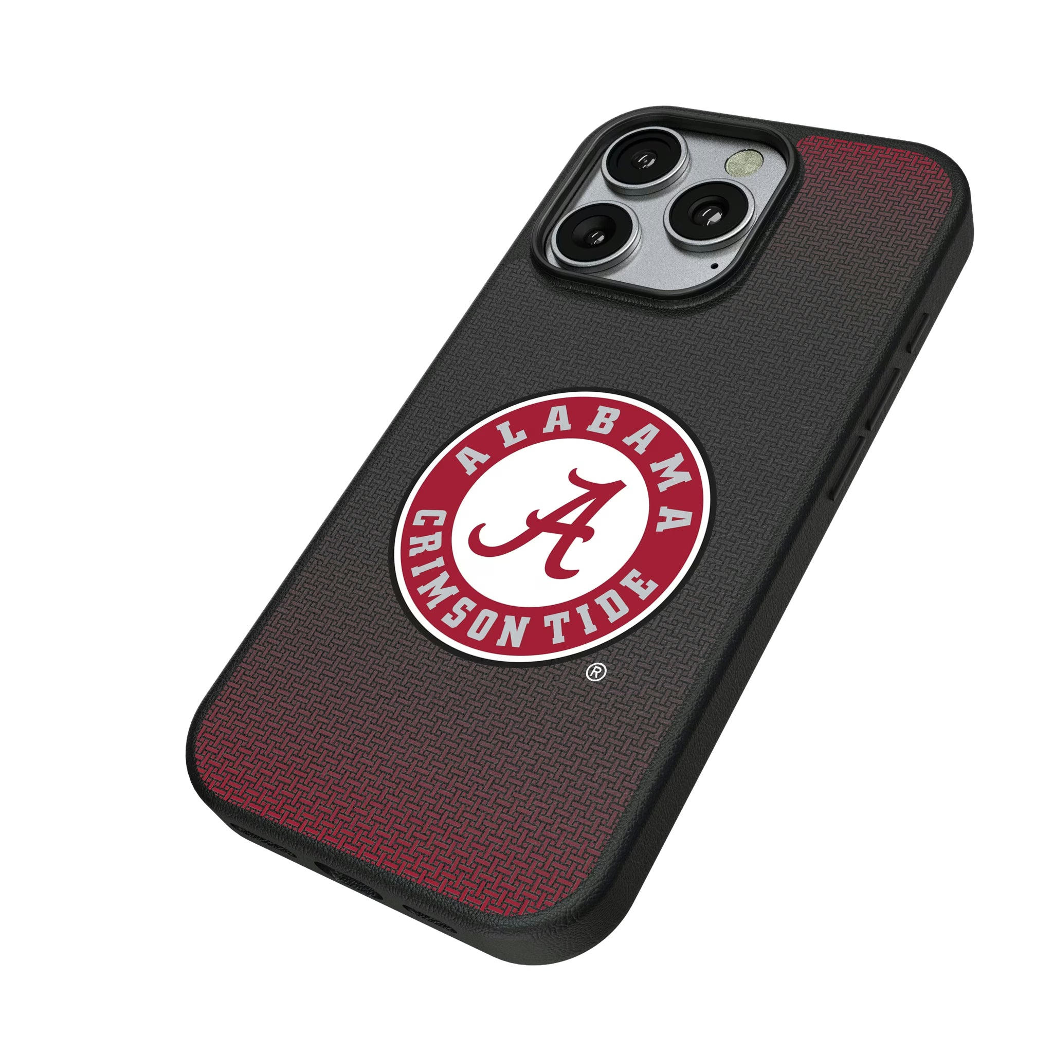 University of Alabama Crimson Tide Linen iPhone MagSafe Compatible Phone Case for Apple iPhone - Isometric View