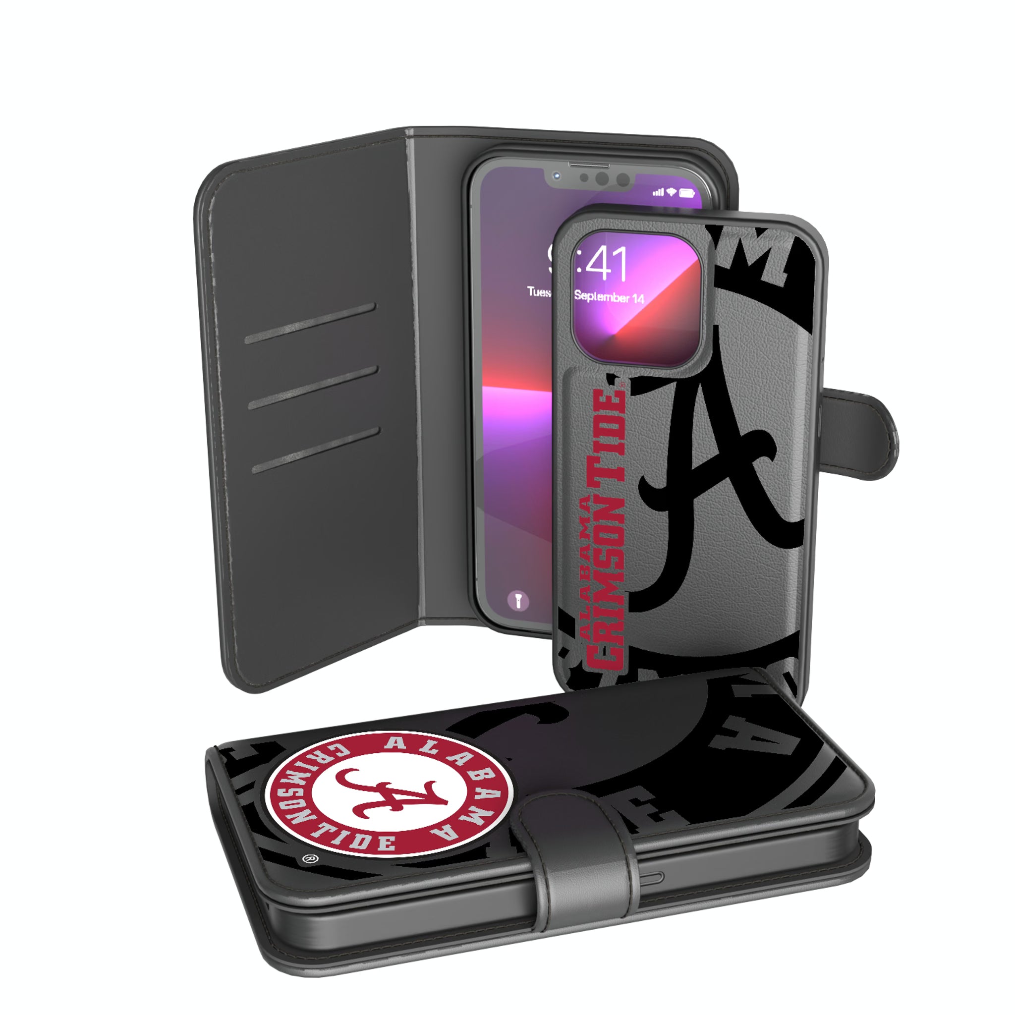 University of Alabama Crimson Tide Monocolor Tilt iPhone Wallet Phone Case for Apple iPhone