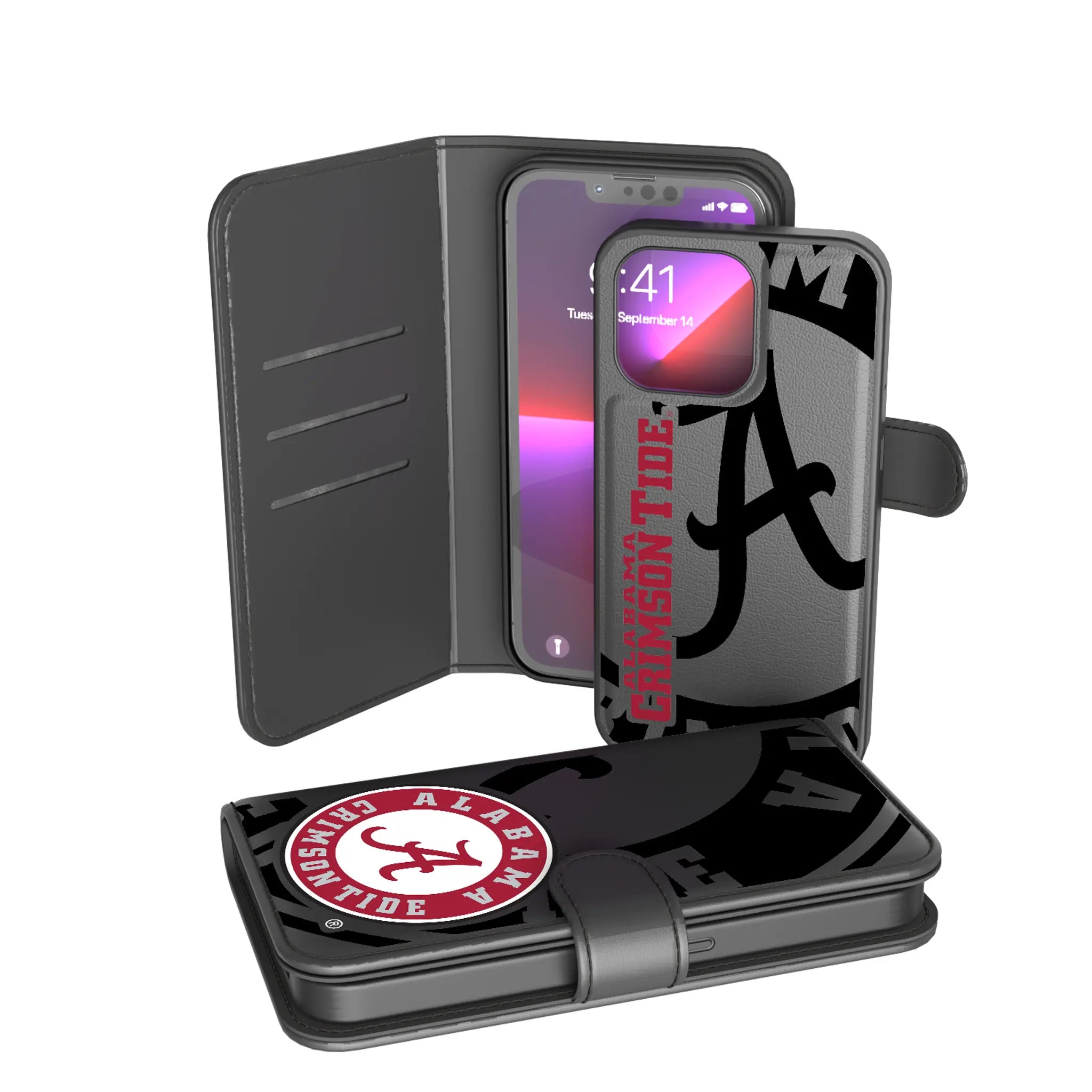 University of Alabama Crimson Tide Monocolor Tilt iPhone Wallet Phone Case for Apple iPhone