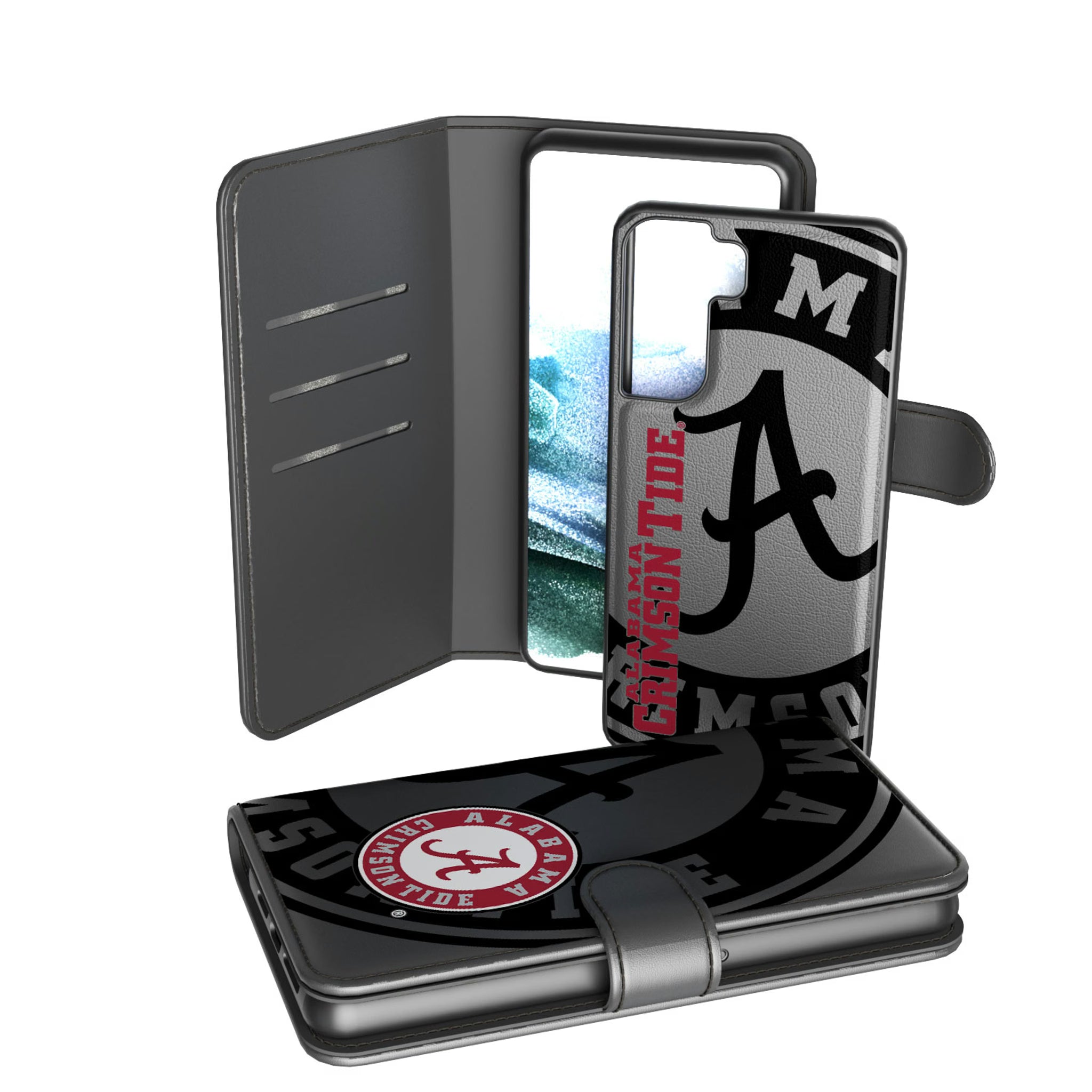 University of Alabama Crimson Tide Monocolor Tilt Galaxy Wallet Phone Case for Samsung Galaxy