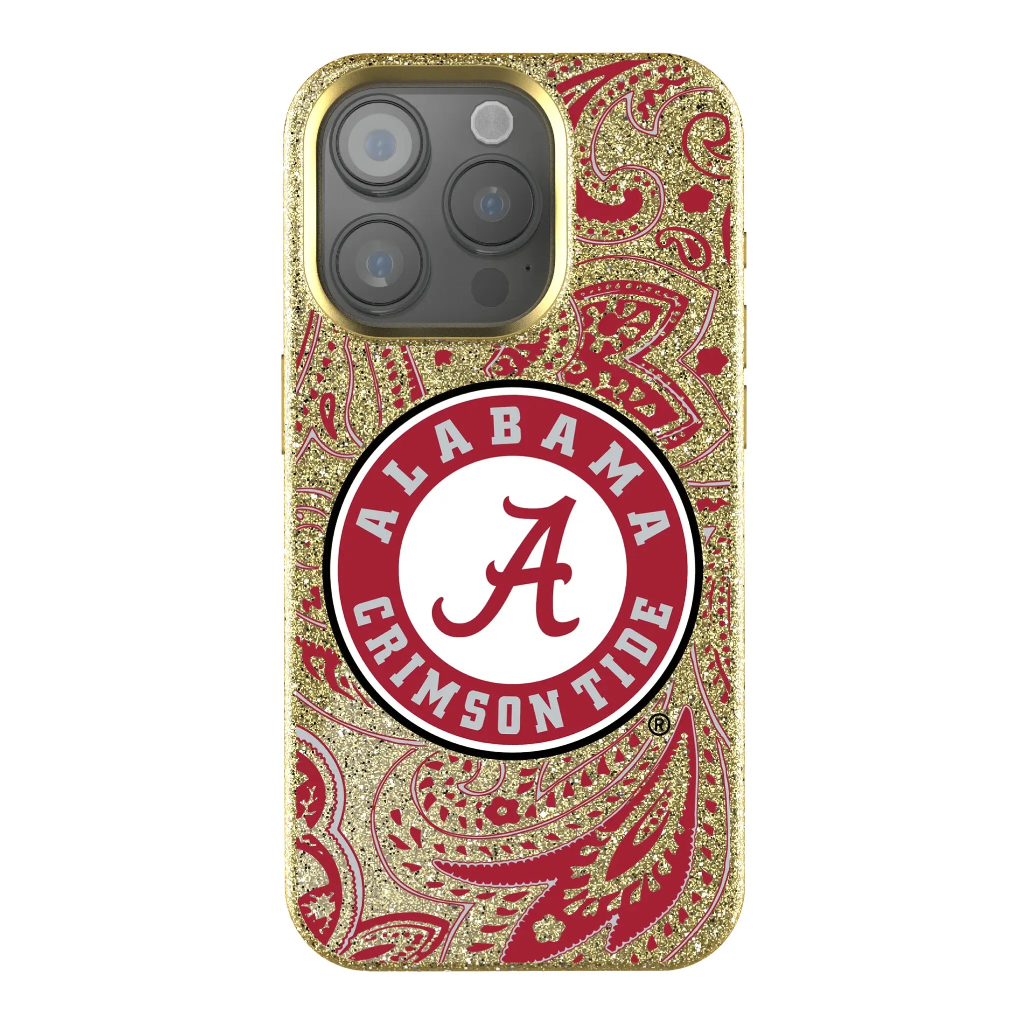 University of Alabama Crimson Tide Paisley iPhone Bling Phone Case for Apple iPhone