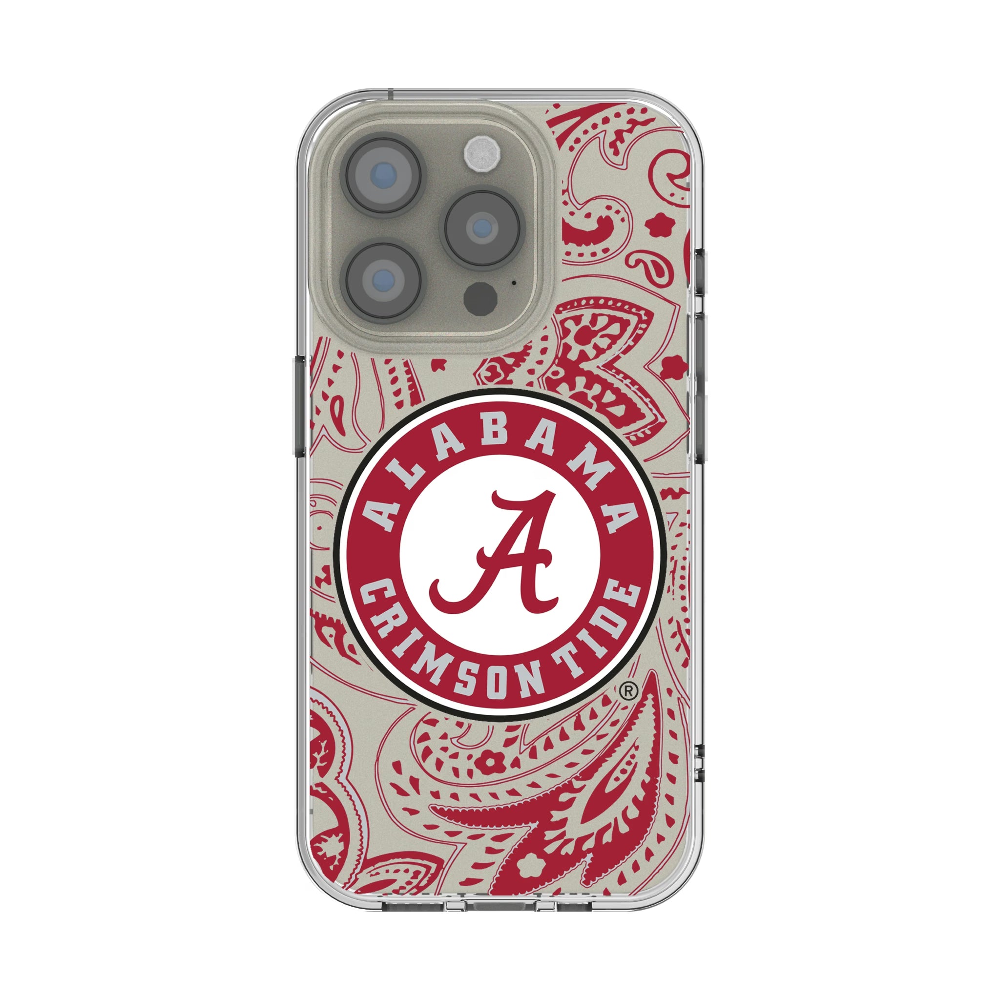 University of Alabama Crimson Tide Paisley iPhone Clear Phone Case for Apple iPhone