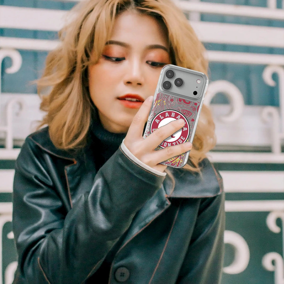 University of Alabama Crimson Tide Paisley iPhone Glitter Phone Case for Apple iPhone - Lifestyle#Device_iPhone 18 Pro Max