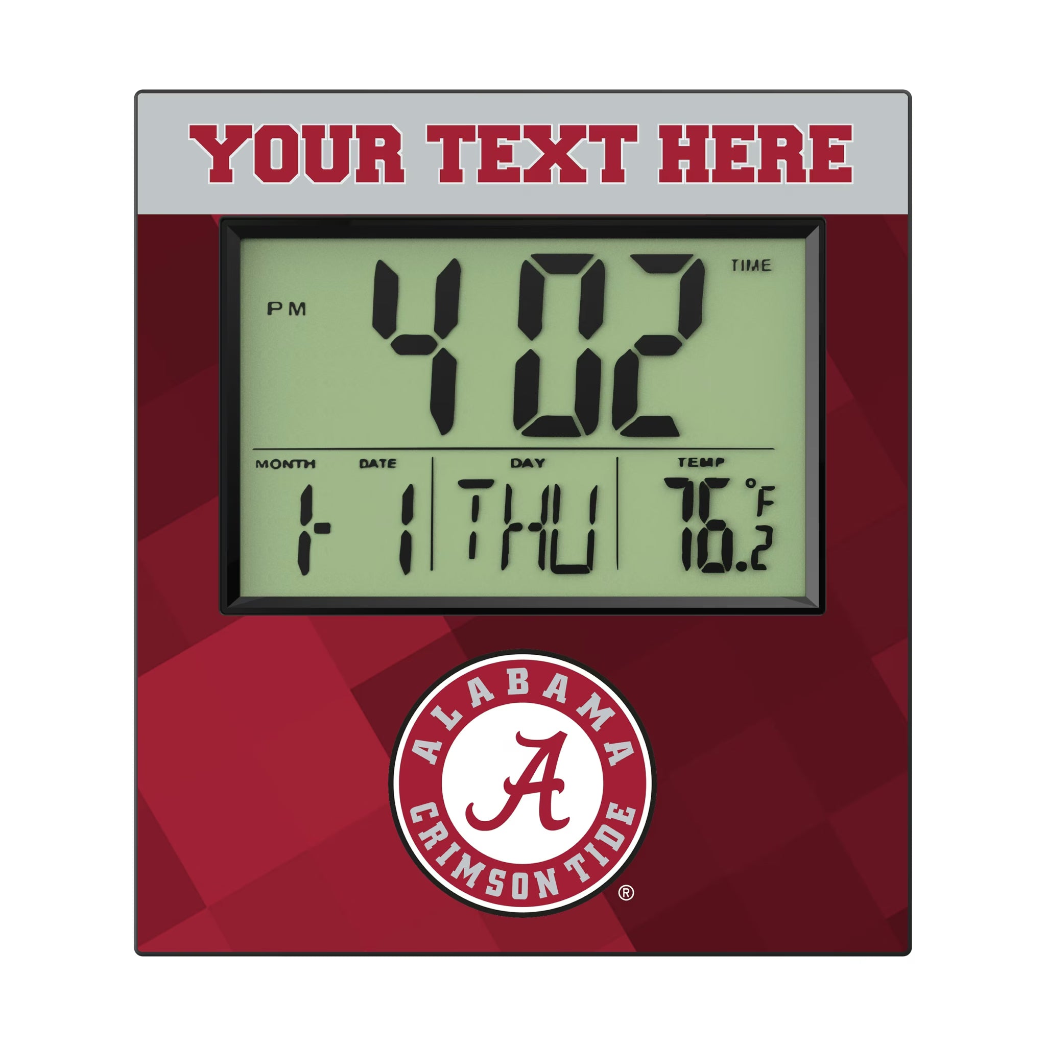 University of Alabama Crimson Tide Personalized Color Block Wall Clock