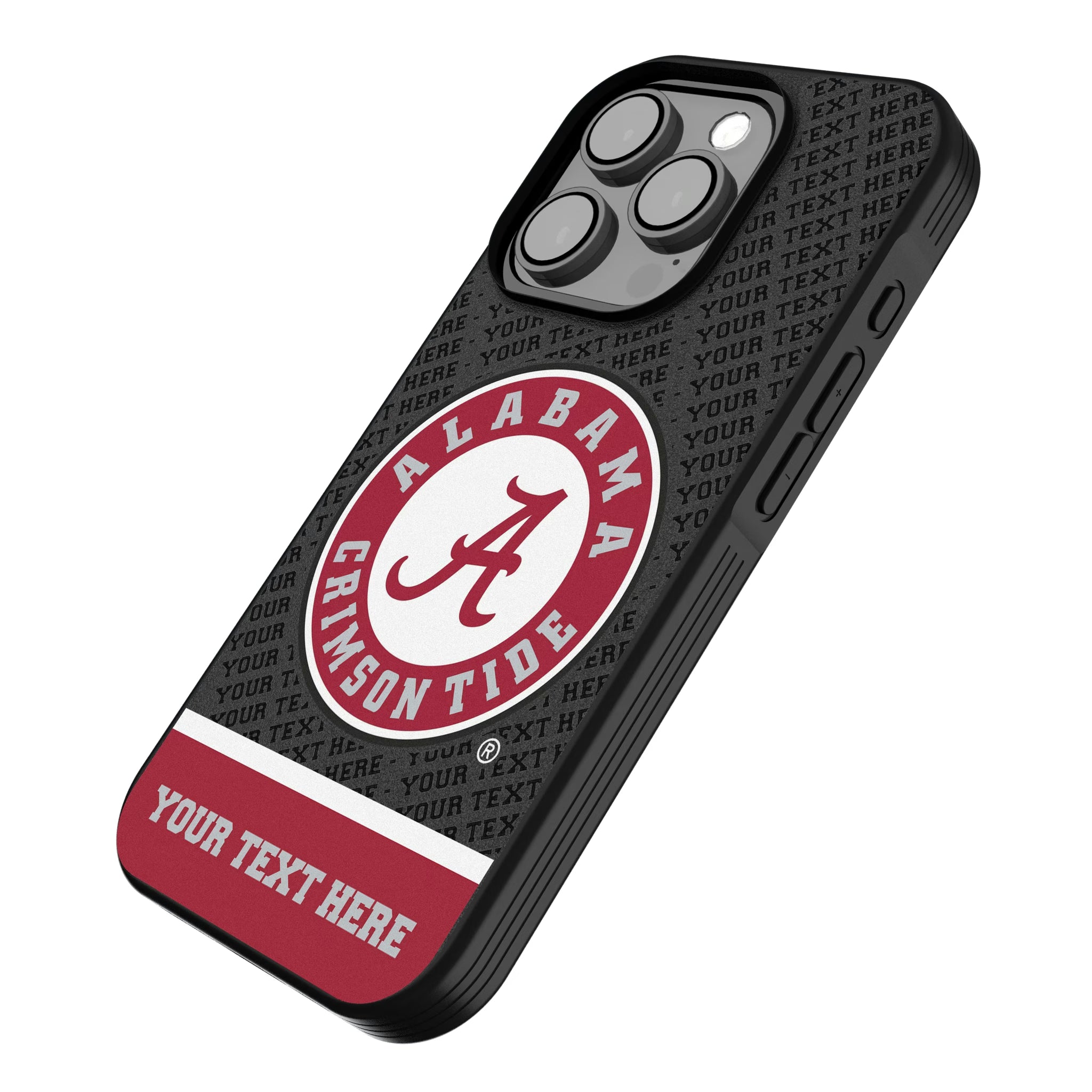 University of Alabama Crimson Tide Personalized EndZone Plus iPhone Bump Phone Case for Apple iPhone - Isometric View