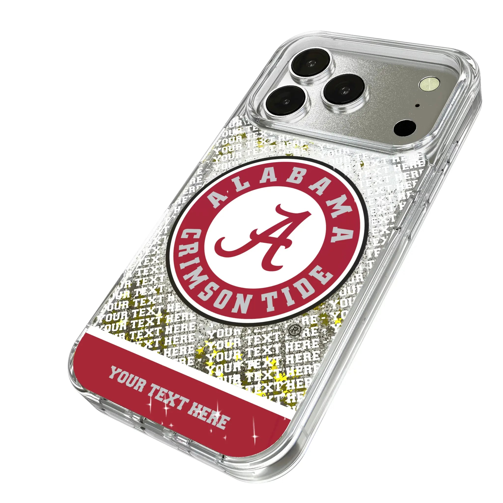 University of Alabama Crimson Tide Personalized EndZone Plus iPhone Glitter Phone Case for Apple iPhone - Isometric View
