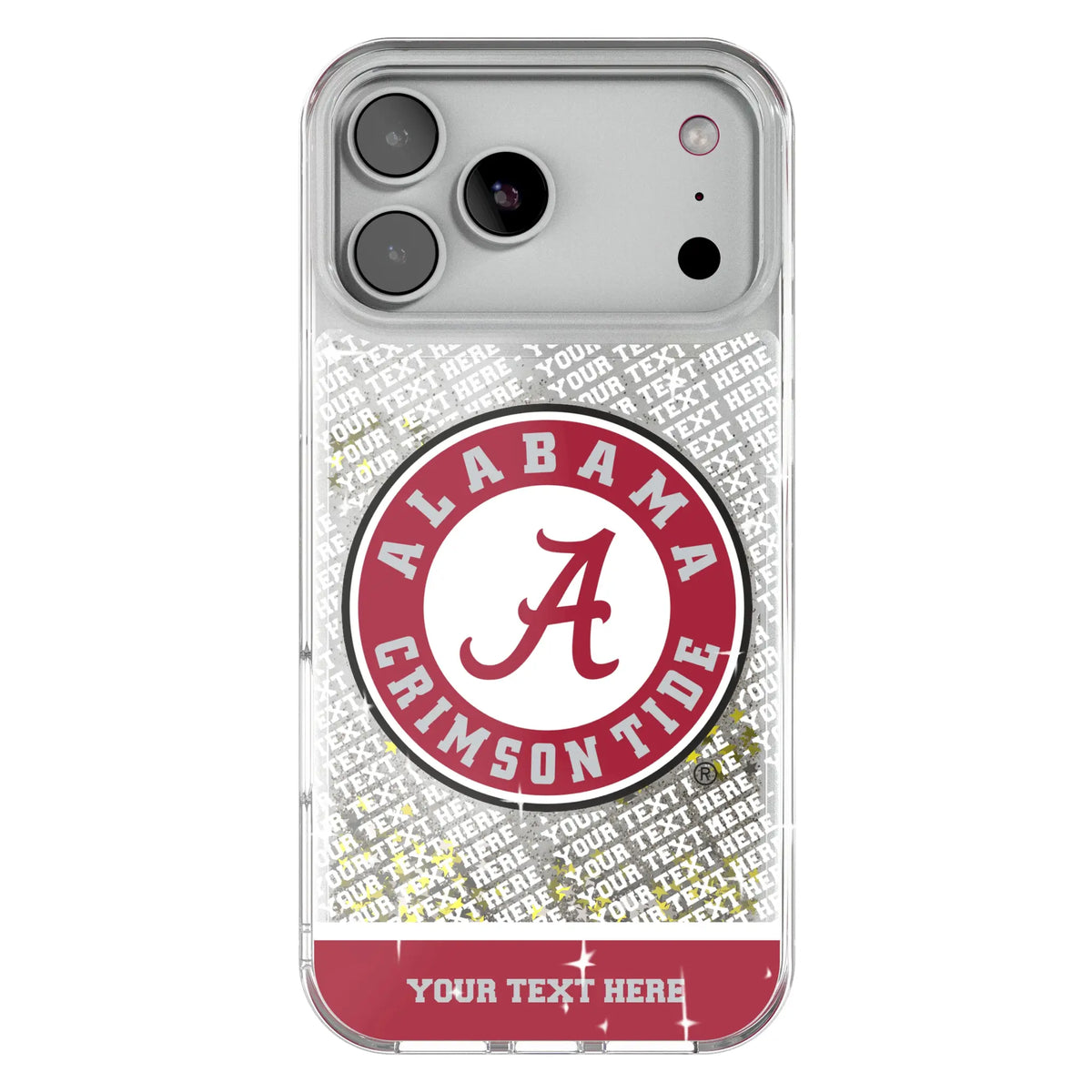 University of Alabama Crimson Tide Personalized EndZone Plus Glitter Phone Case for Apple iPhone
