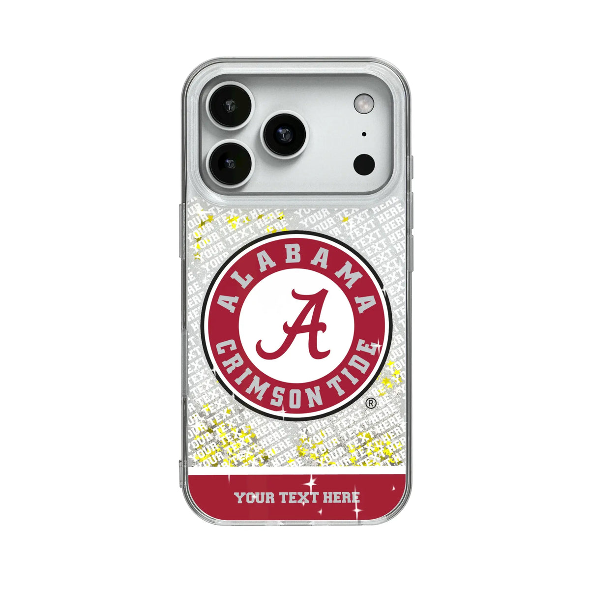 University of Alabama Crimson Tide Personalized EndZone Plus Glitter Phone Case for Apple iPhone