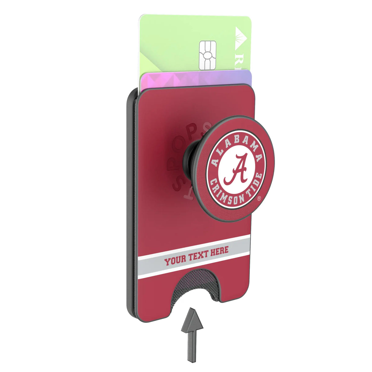 University of Alabama Crimson Tide Personalized Endzone Solid Popsockets Wallet Magnetic - Detail
