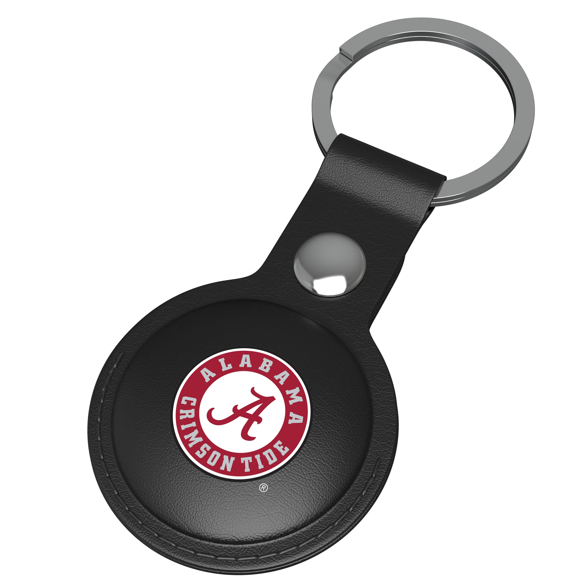 University of Alabama Crimson Tide Personalized Insignia AirTag Black Airtag Holder - Isometric View