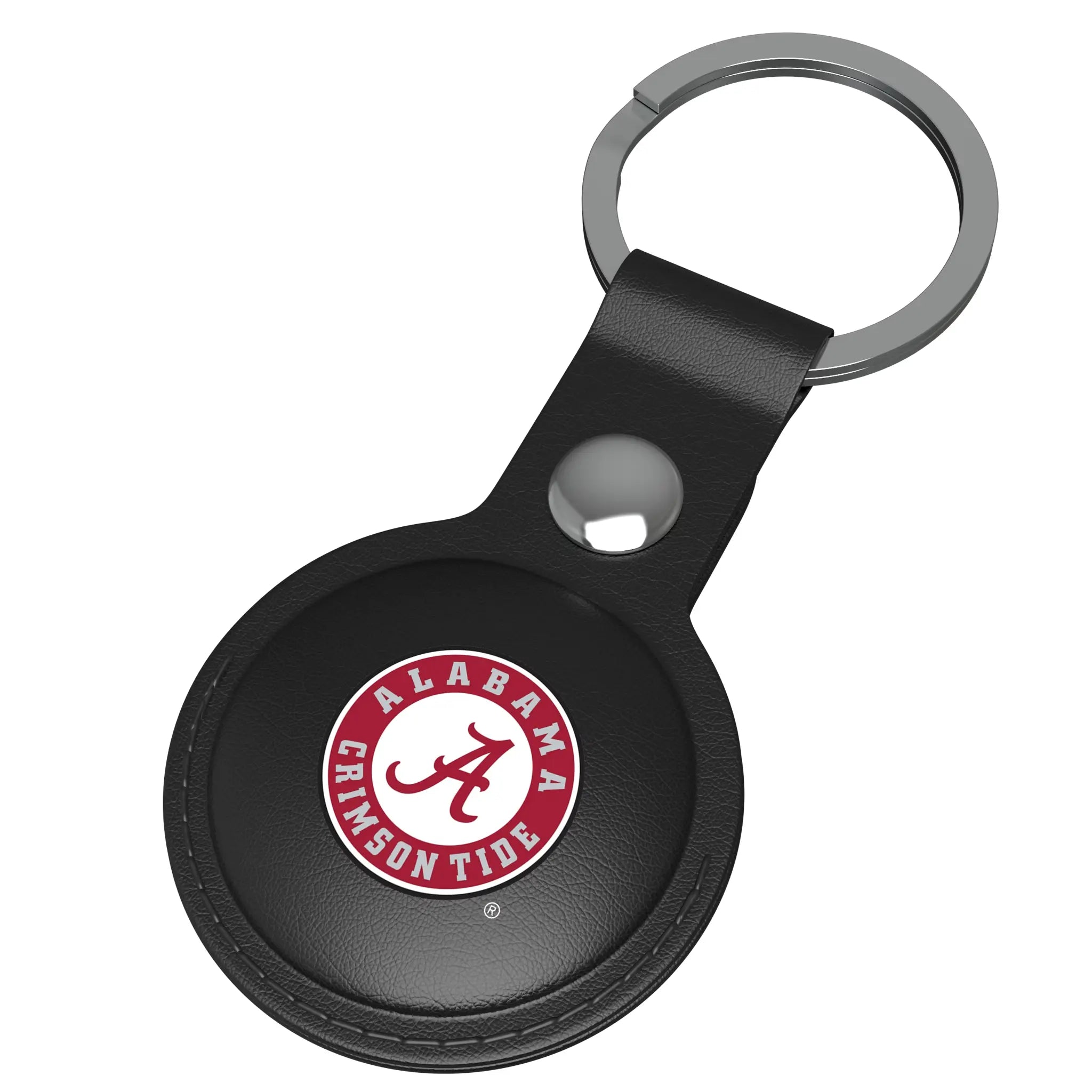 University of Alabama Crimson Tide Personalized Insignia AirTag Black Airtag Holder - Isometric View