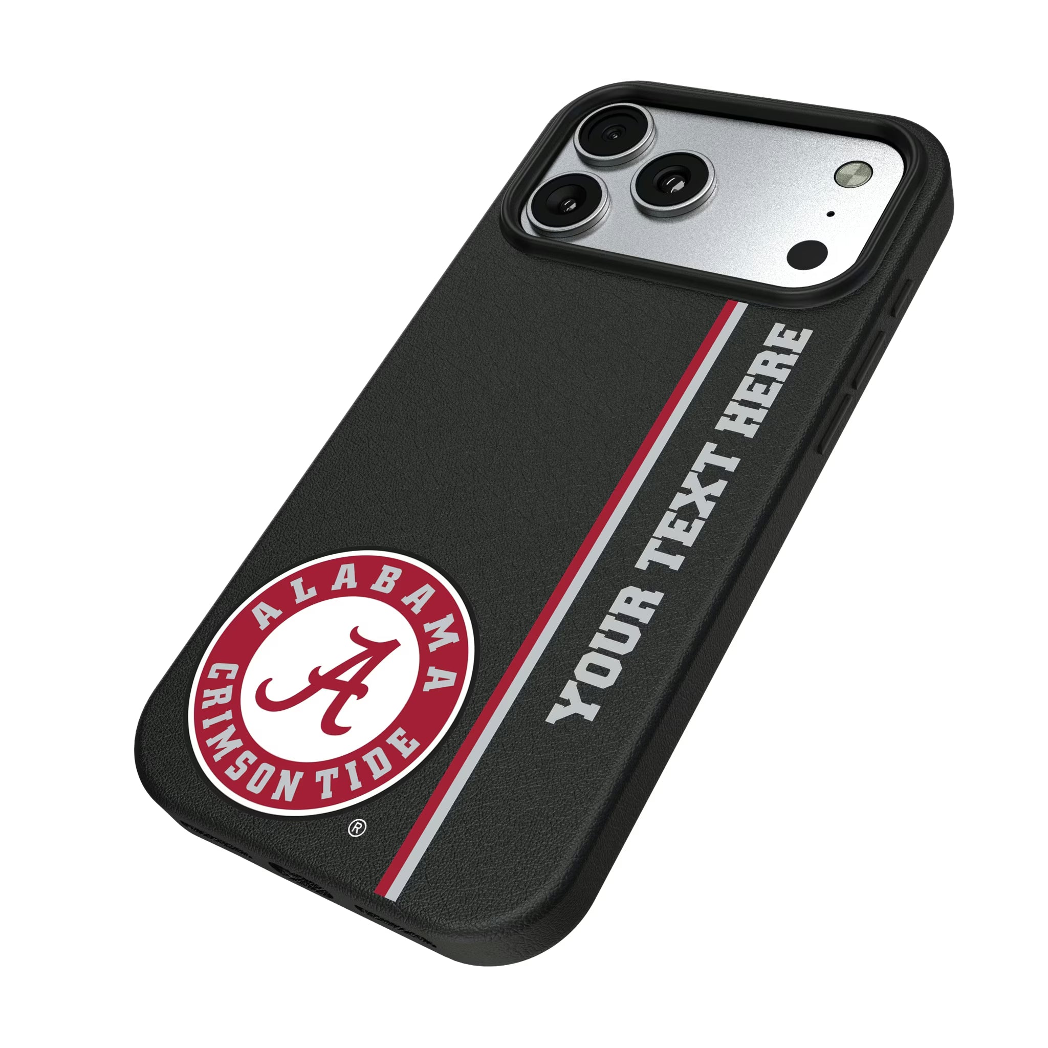 University of Alabama Crimson Tide Personalized Sidebard iPhone MagSafe Compatible Phone Case for Apple iPhone - Isometric View#Device_iPhone 17 Pro Max