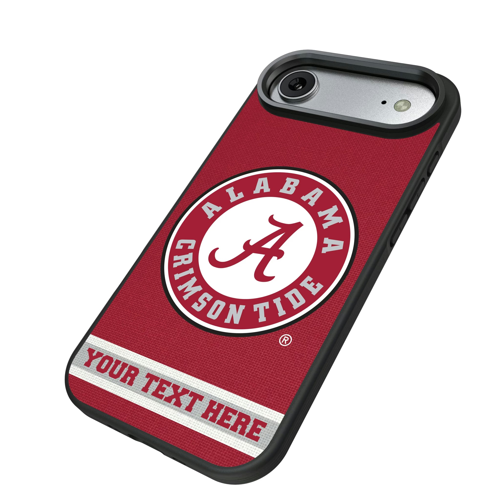 University of Alabama Crimson Tide Personalized Stripe iPhone Bump Phone Case for Apple iPhone - Isometric View#Device_iPhone Air