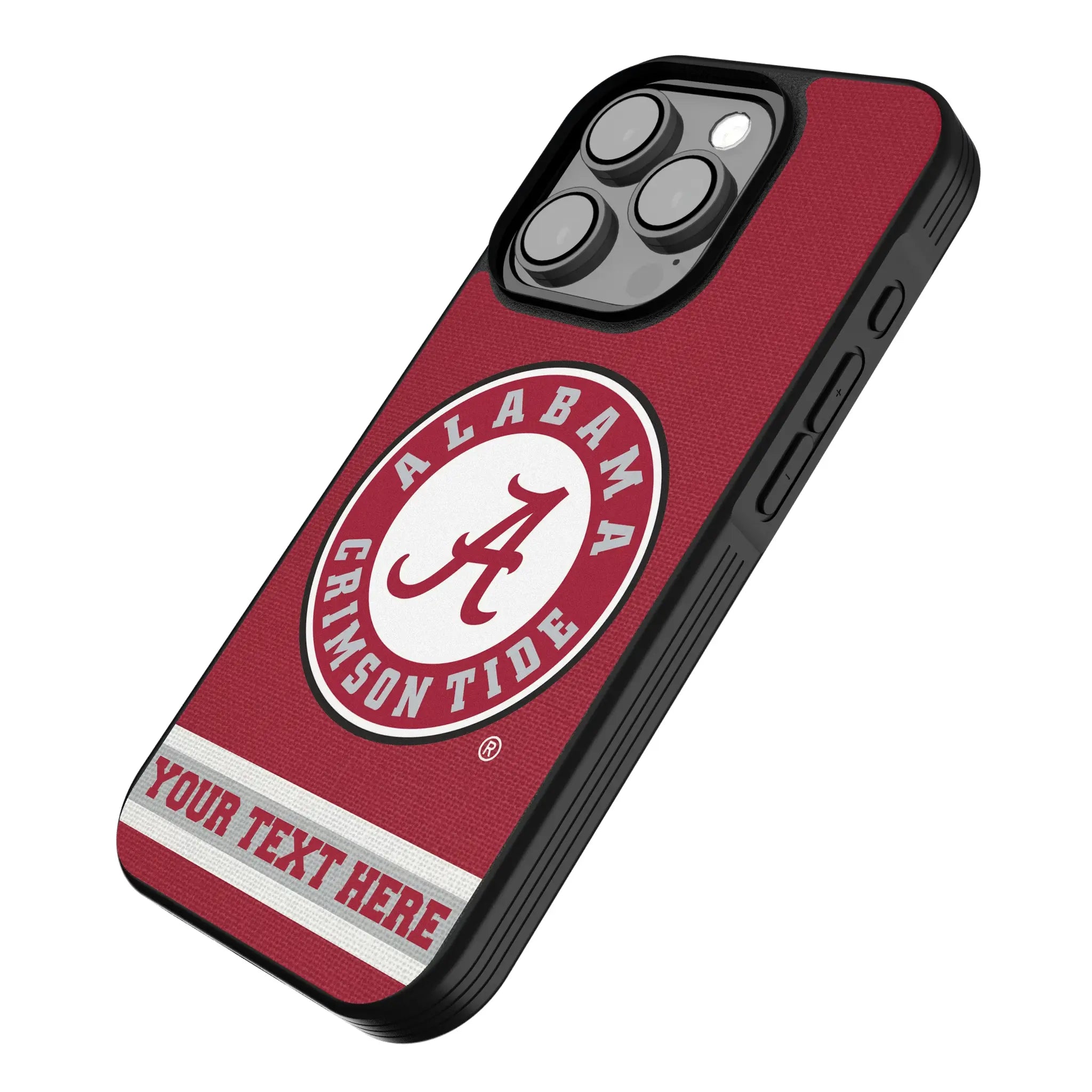 University of Alabama Crimson Tide Personalized Stripe iPhone Bump Phone Case for Apple iPhone - Isometric View