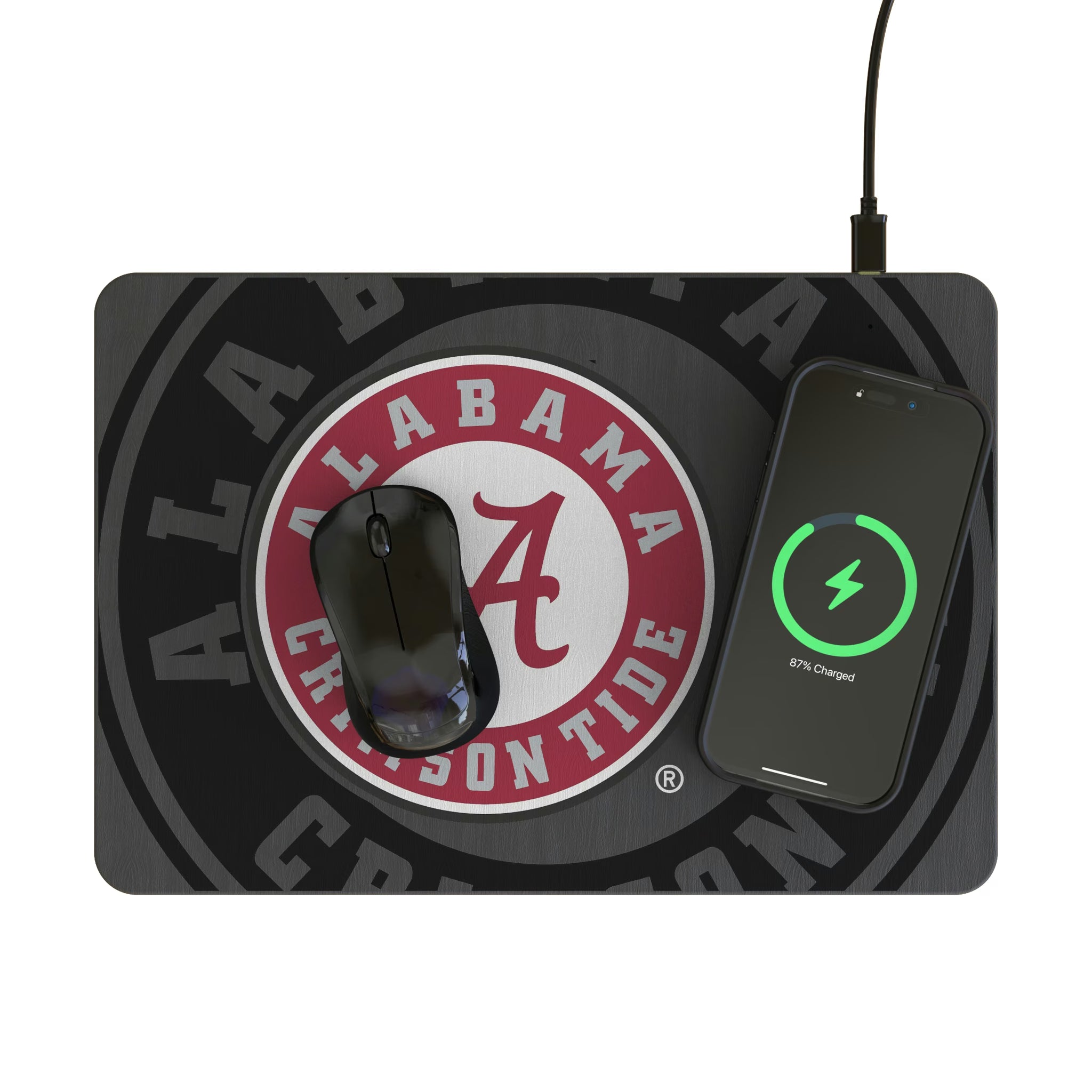 University of Alabama Crimson Tide Personalized Tilt 15-Watt Wireless Charger and Mouse Pad - Lifestyle