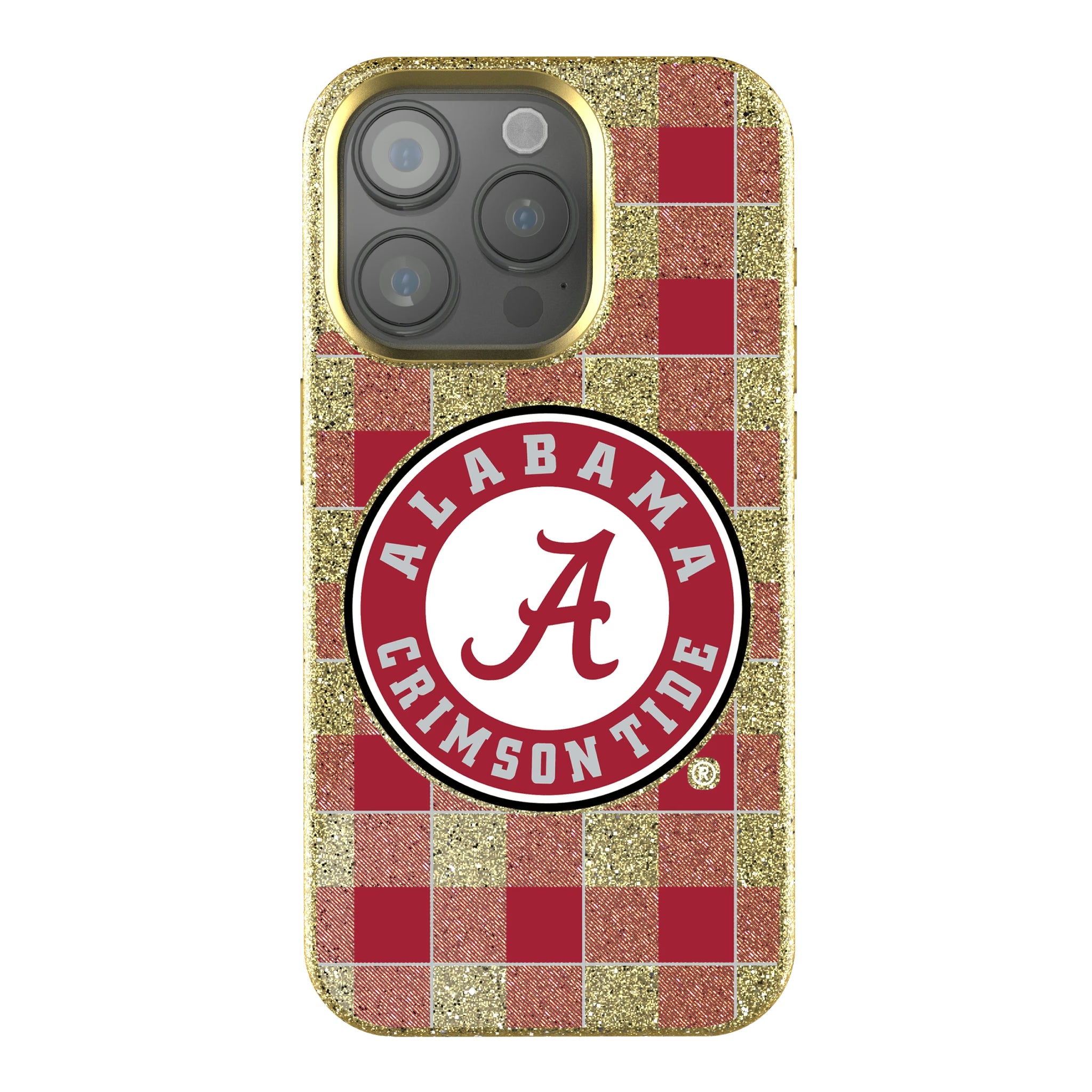 University of Alabama Crimson Tide Plaid iPhone Bling Phone Case for Apple iPhone