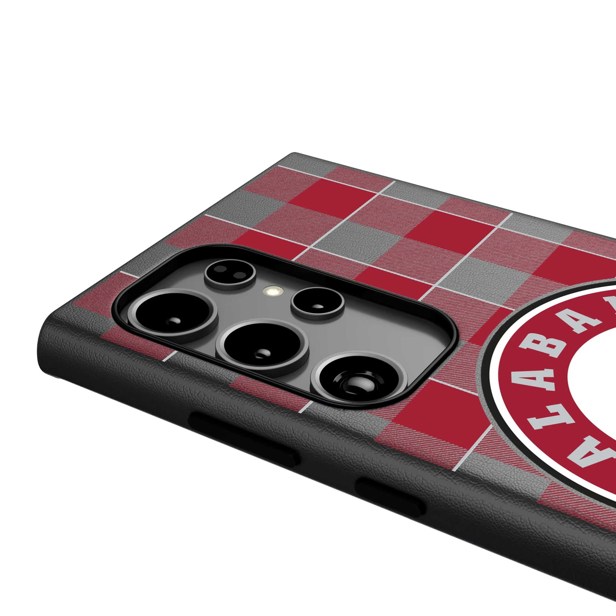 University of Alabama Crimson Tide Plaid Galaxy MagSafe Compatible Phone Case for Samsung Galaxy - Detail