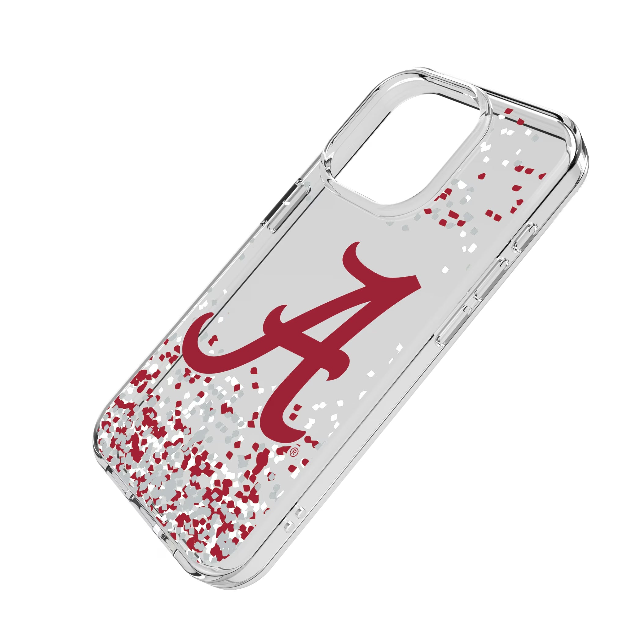 University of Alabama Crimson Tide Script A Confetti iPhone Clear Phone Case for Apple iPhone - Isometric View
